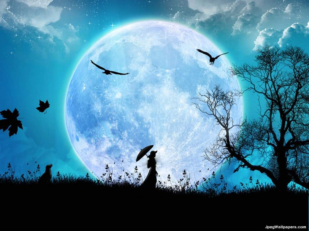 1024x768 moonlight wallpaper night