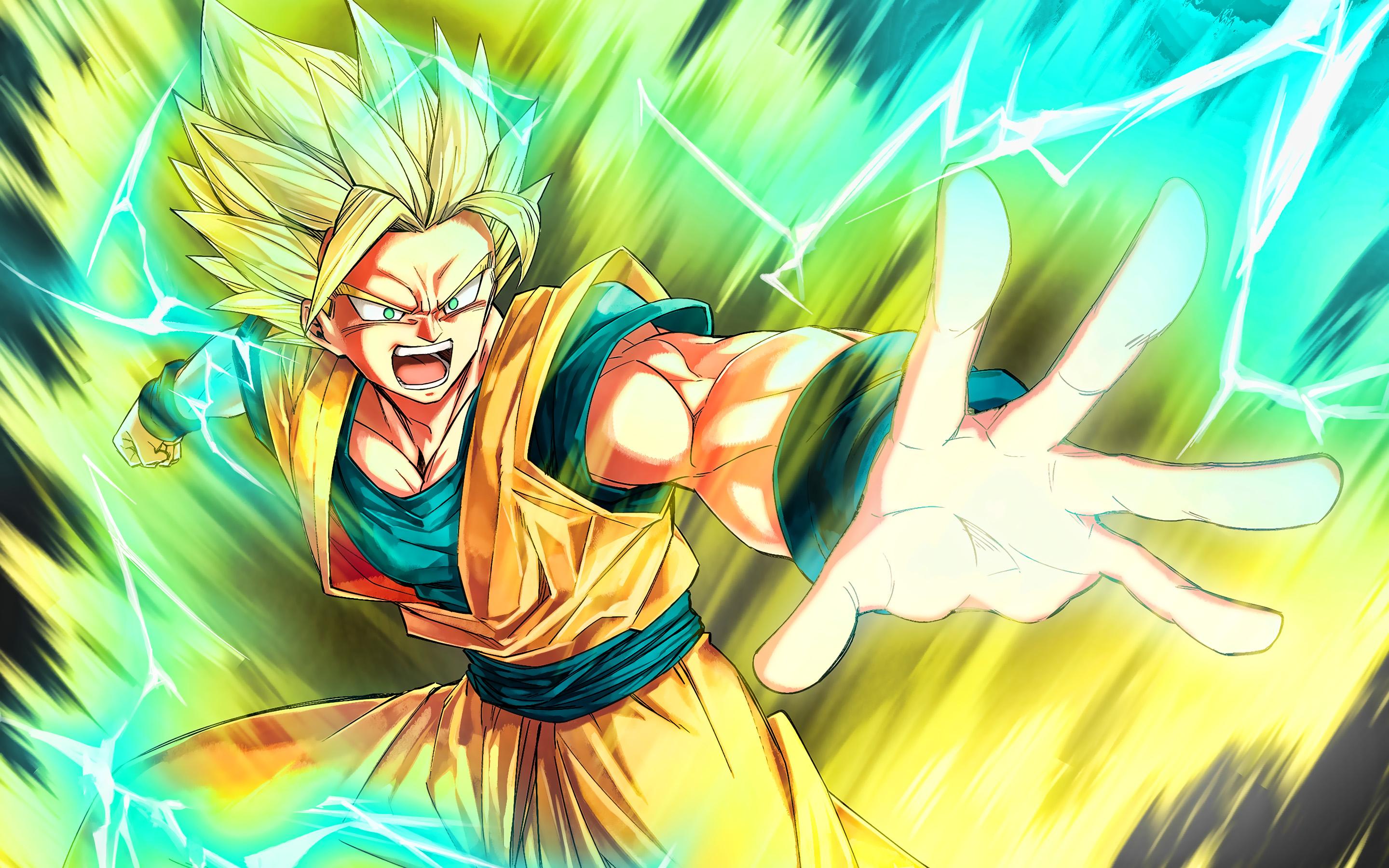 2880x1800 Download wallpaper Golden Goku, battle, Dragon Ball Super, manga, DBZ, Goku SSJ Goku Super Saiyan DBS for desktop with resolution 2880x1800. High Quality HD picture wallpaper
