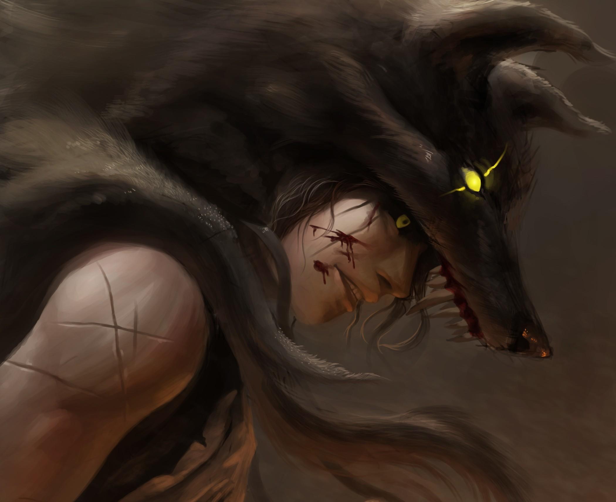 2100x1712 wolves, Wolf, Magic, Men, Blood, Warrior Wallpaper HD / Desktop and Mobile Background