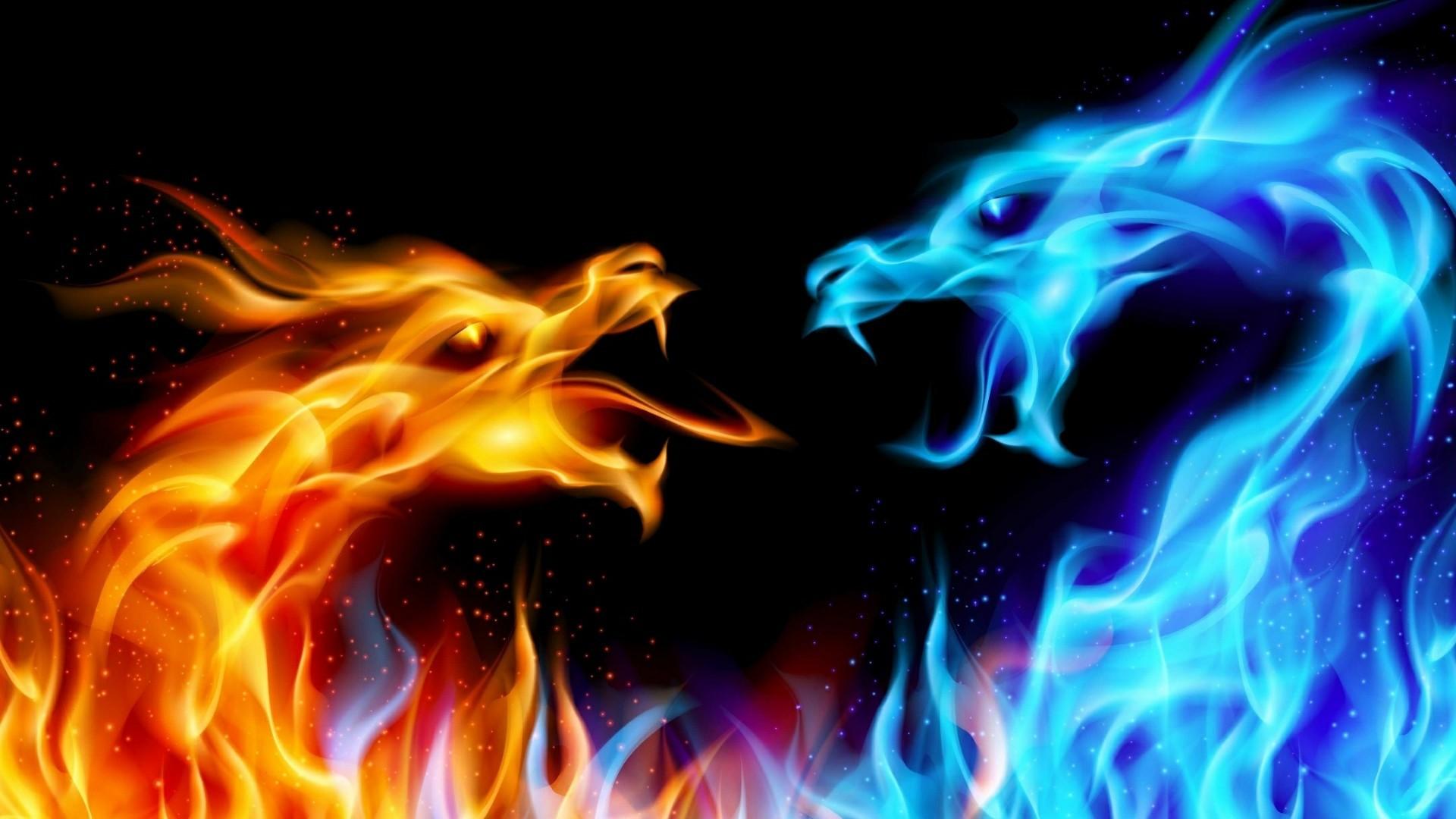 1920x1080 Fire and Ice Wallpaper