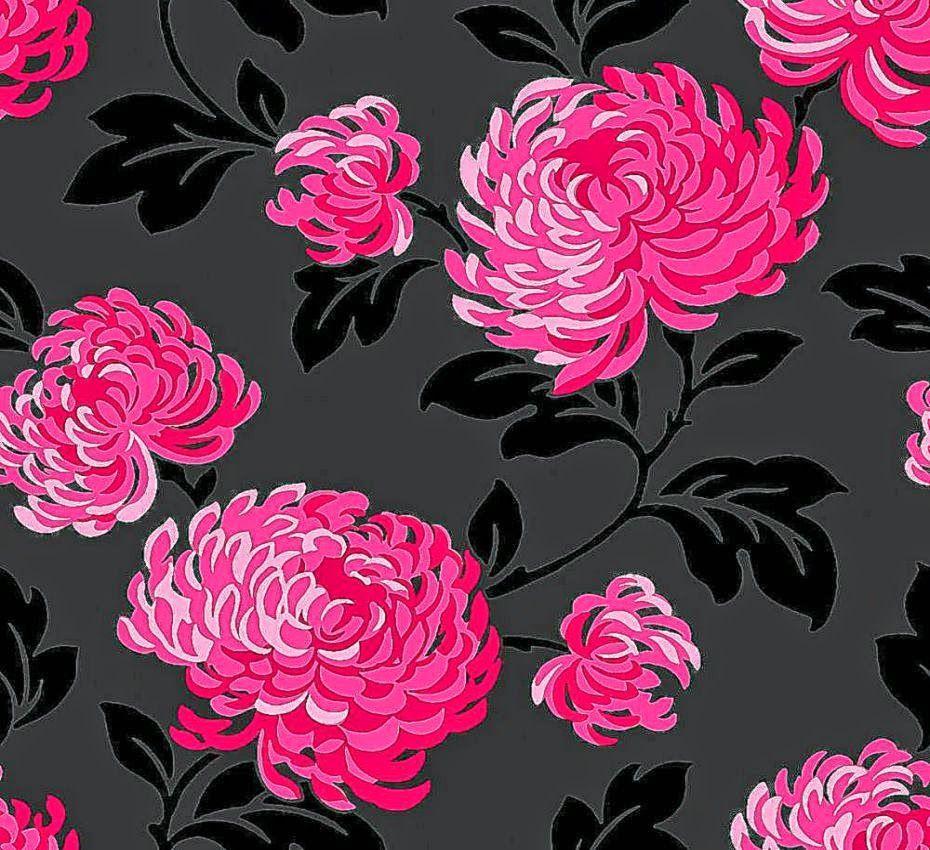 930x850 Pink And Black Floral Wallpaper