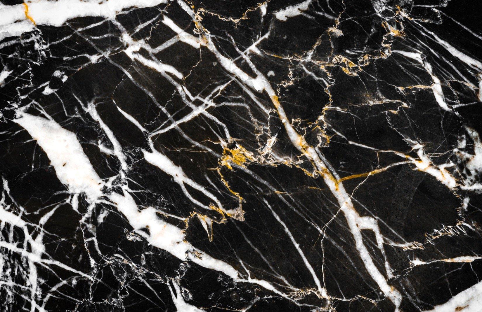 1650x1070 Black, White & Gold Dark Marble Effect Wallpaper Mural