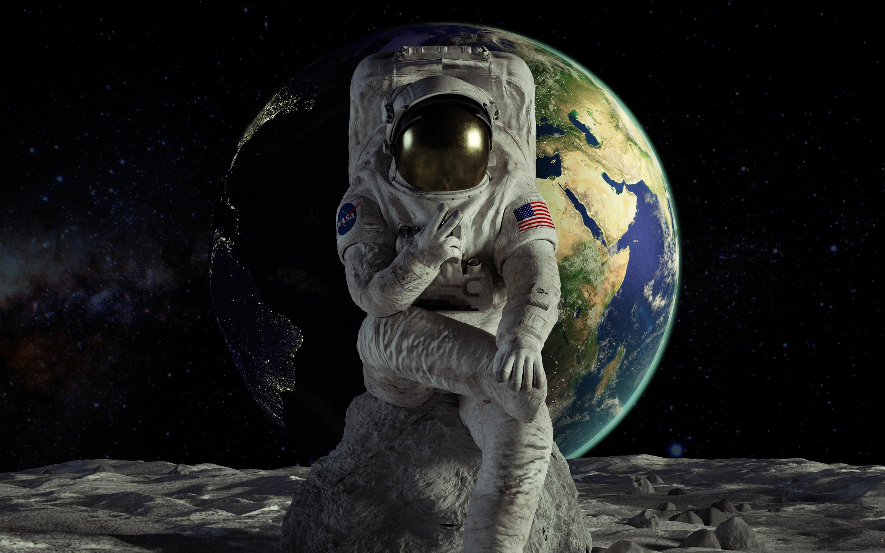 2880x1800 Astronaut, Earth, HD. Mocah HD Wallpaper