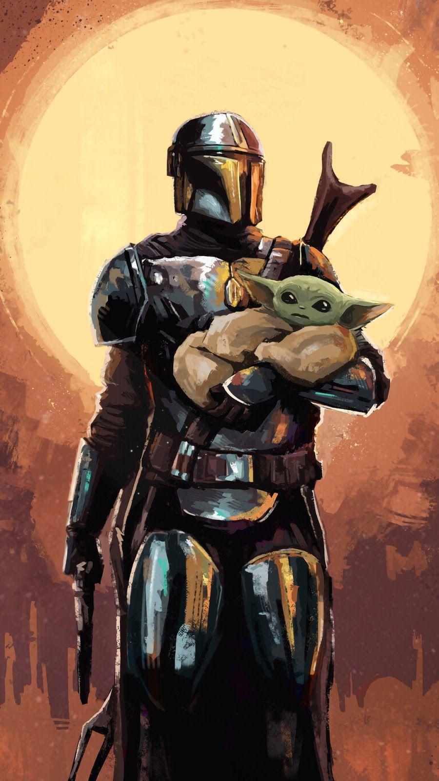 900x1600 The Mandalorian Background Wallpaper. HeroScreen. Star wars painting, Star wars drawings, Star wars wallpaper