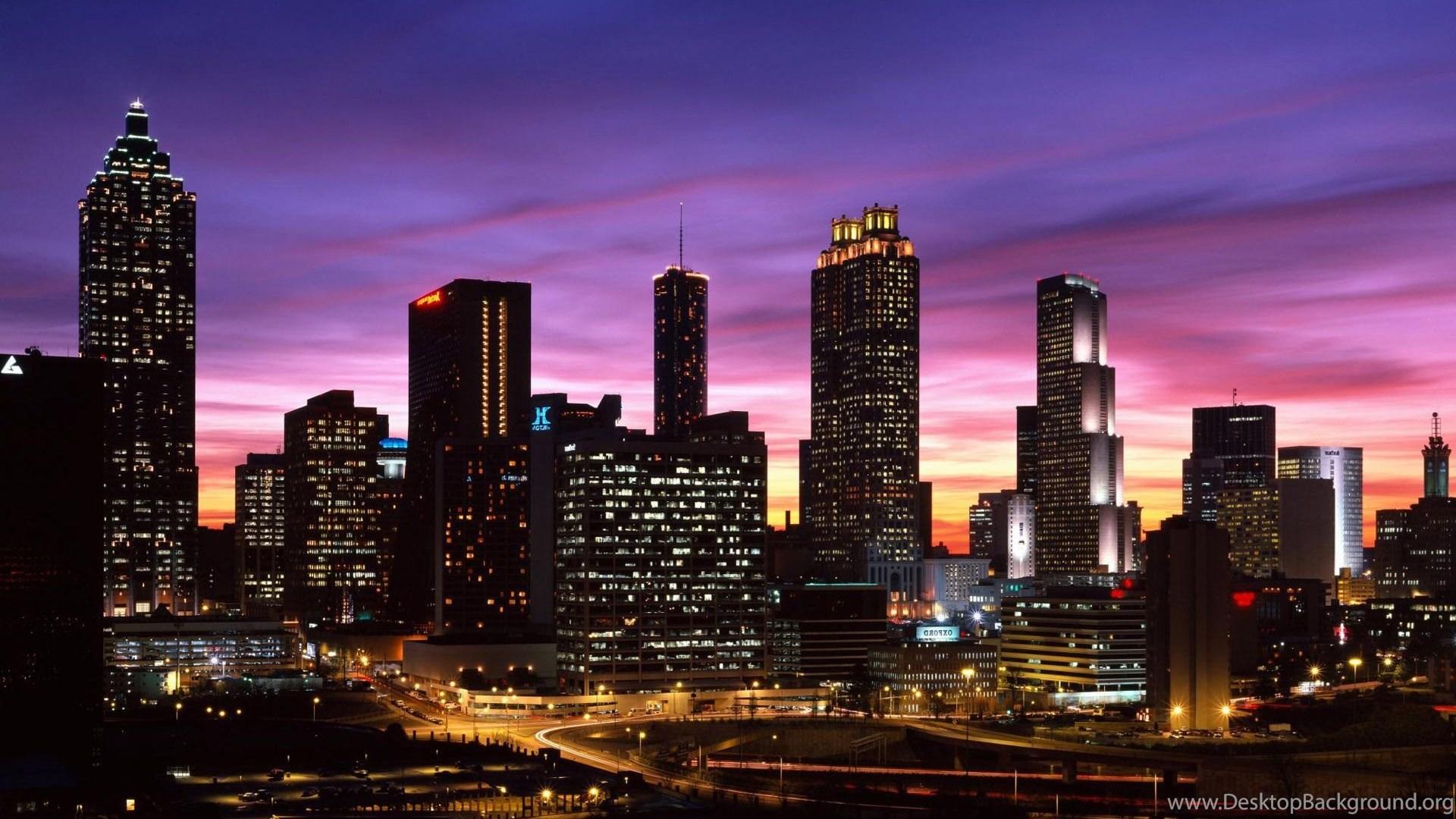 1920x1080 Atlanta Georgia Downtown Beautiful Night City Skyline Desktop Background