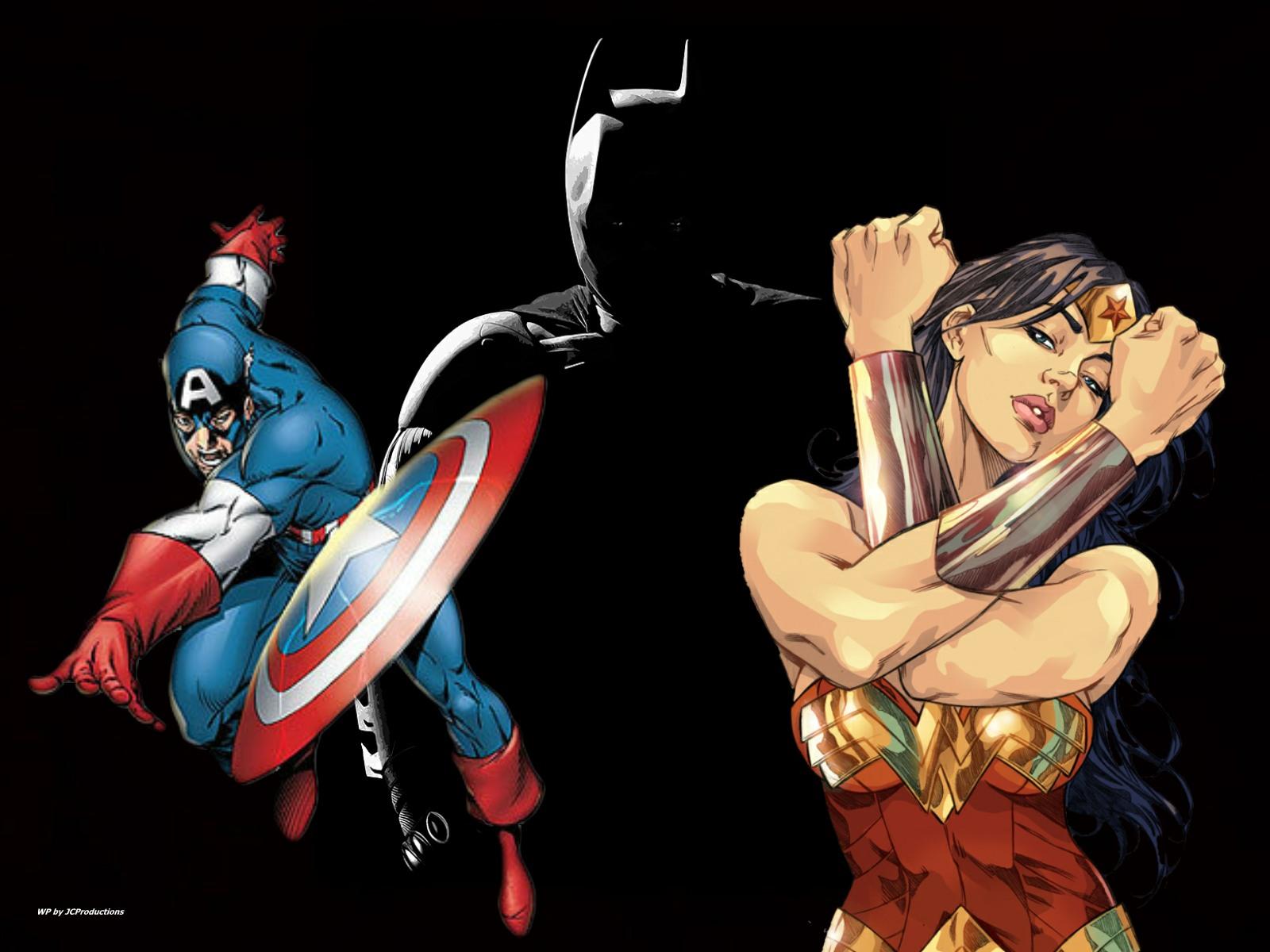 1600x1200 Wonder Woman, Batman And Captain America Wonder Woman Captain America