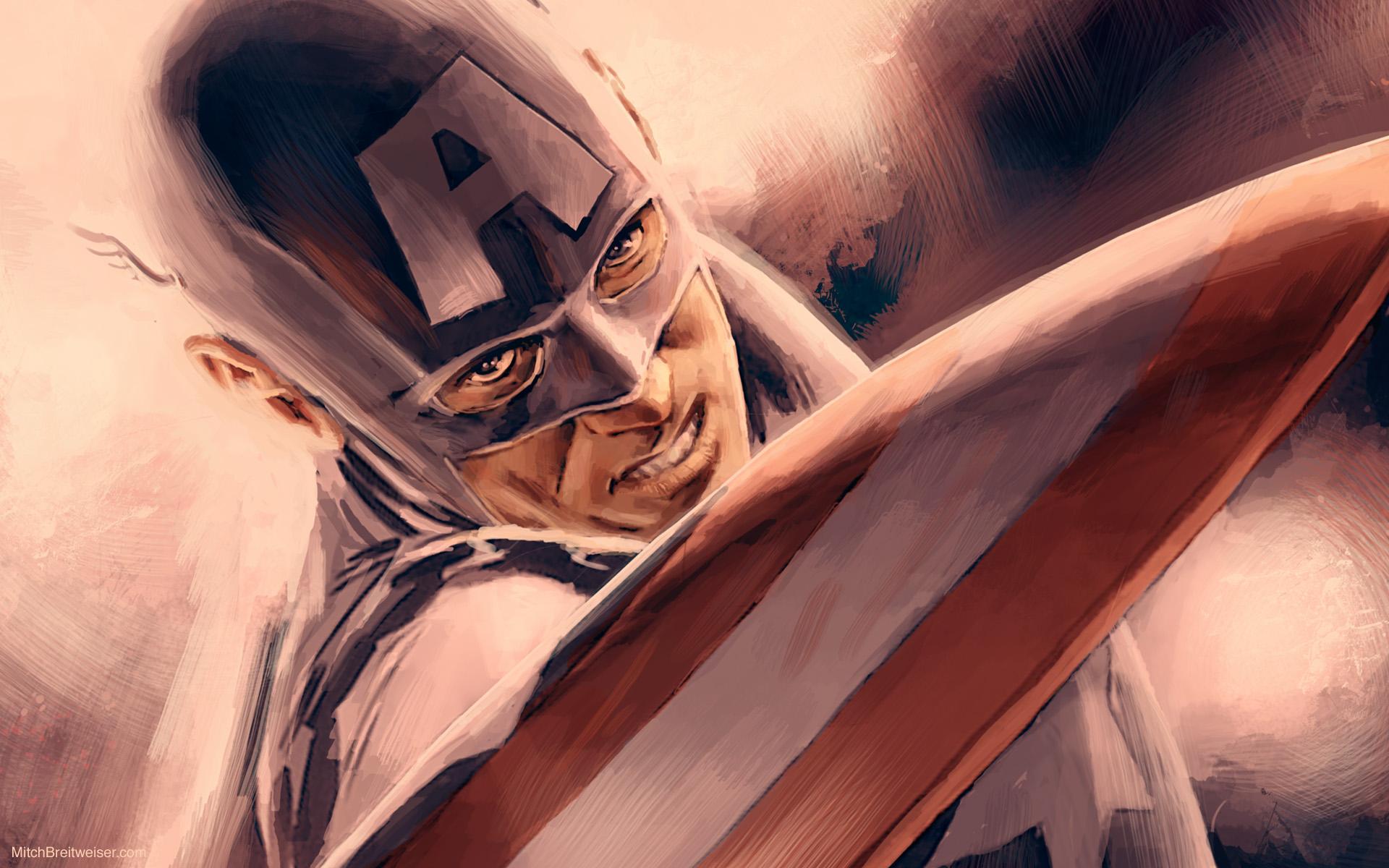 1920x1200 Captain America vs Batman (Arkham)