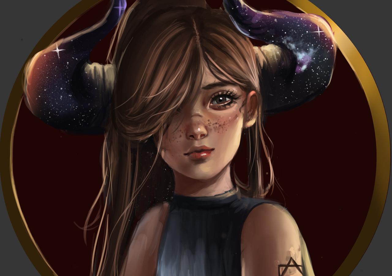 1280x900 Download 1280x900 wallpaper horns, girl, devil, beautiful, fantasy, art, widescreen, 1280x900 HD image, background, 4045