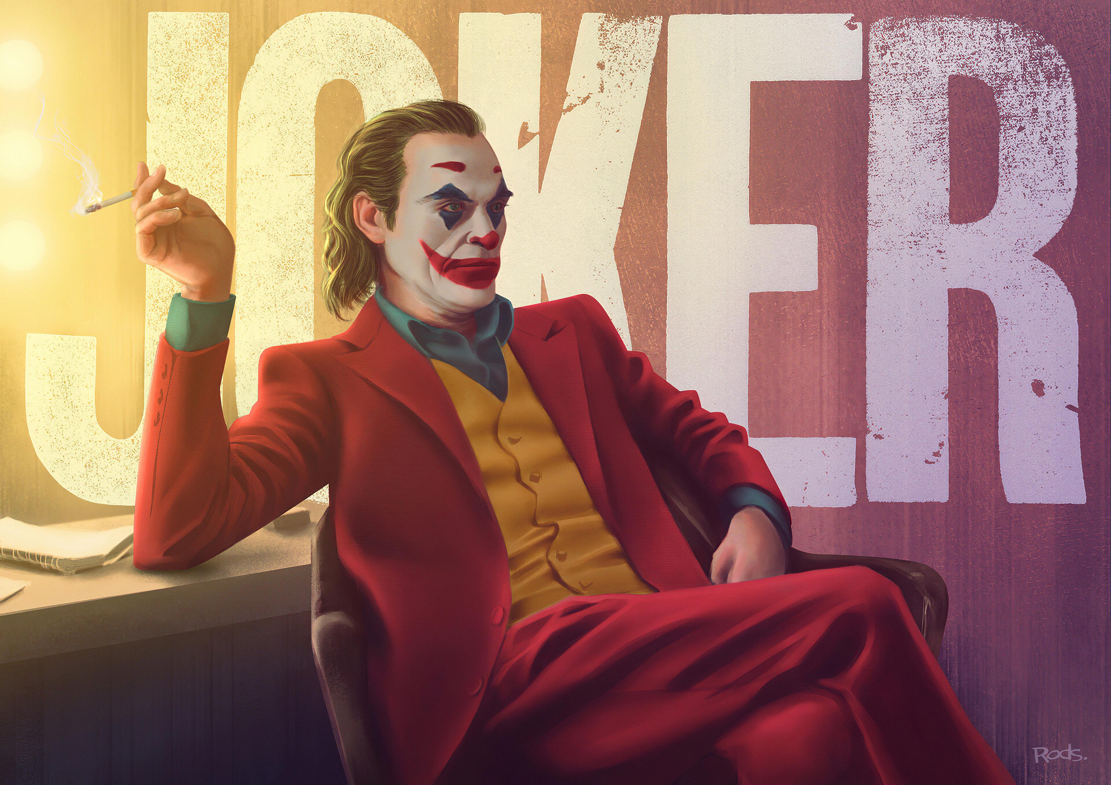 3840x2714 Wallpaper 4k Joker Smoking art Wallpaper