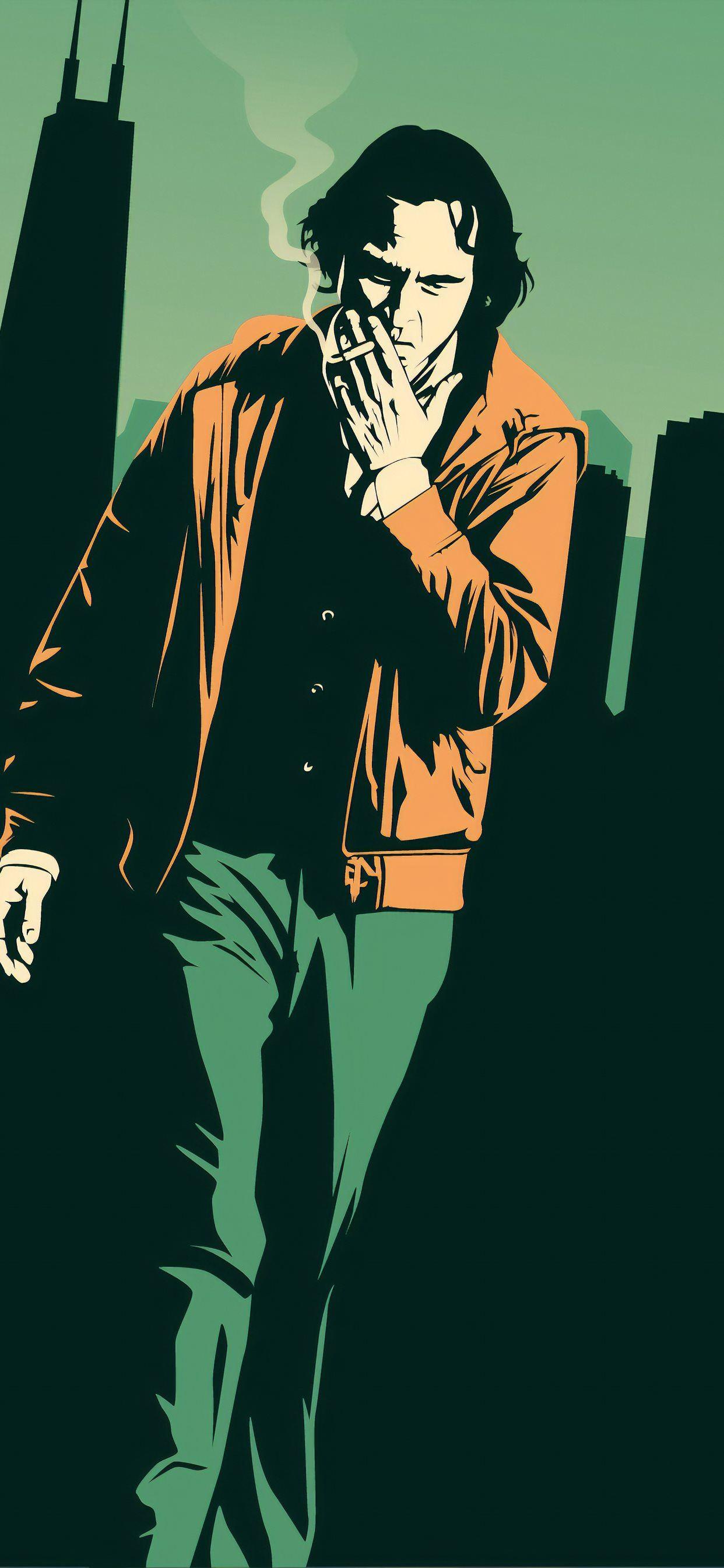 1242x2688 joaquin phoenix smoking fanart 4k iPhone 11 Wallpaper Free Download