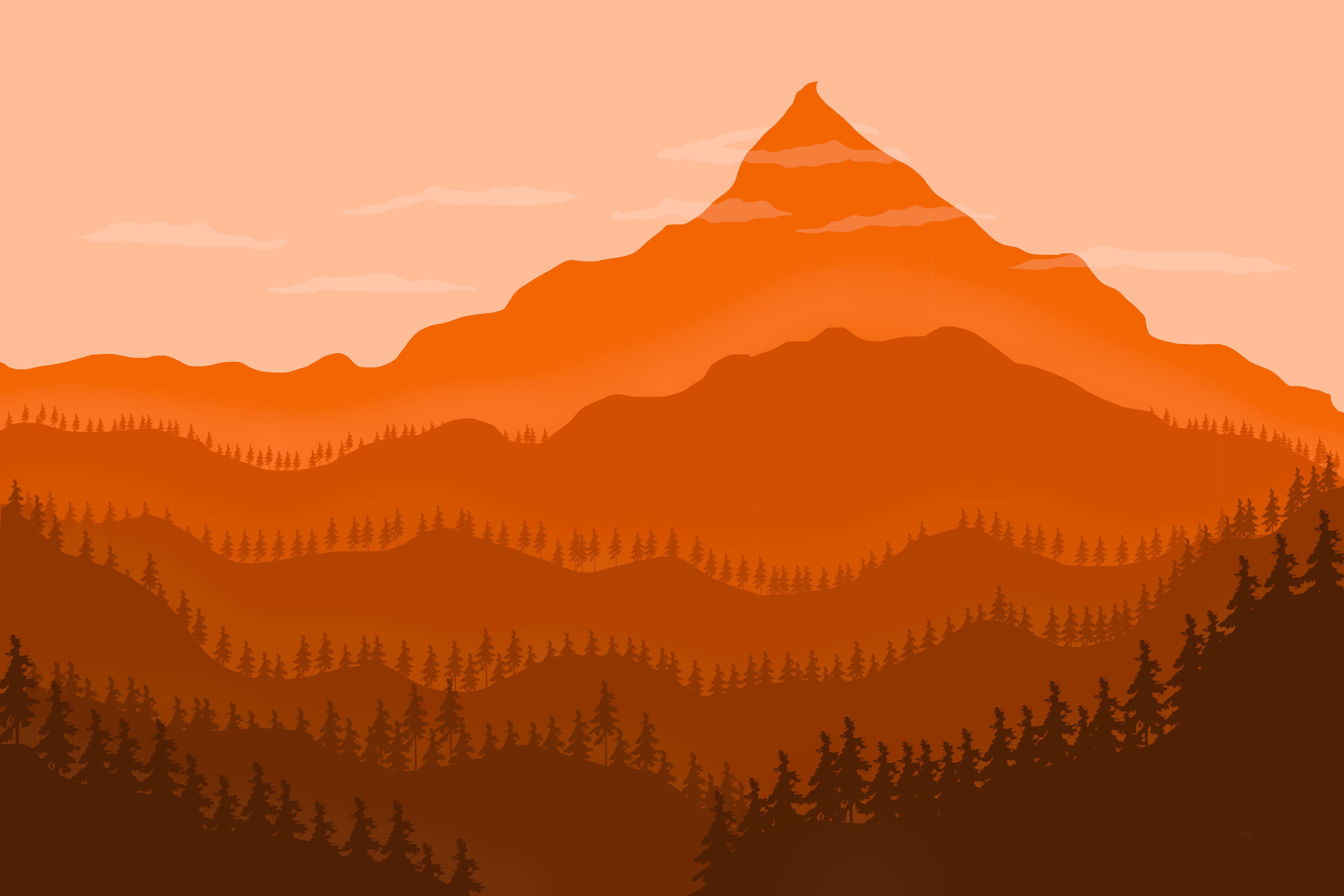 4500x3000 Mountains Minimalist Wallpaper, HD Mountains Minimalist Background