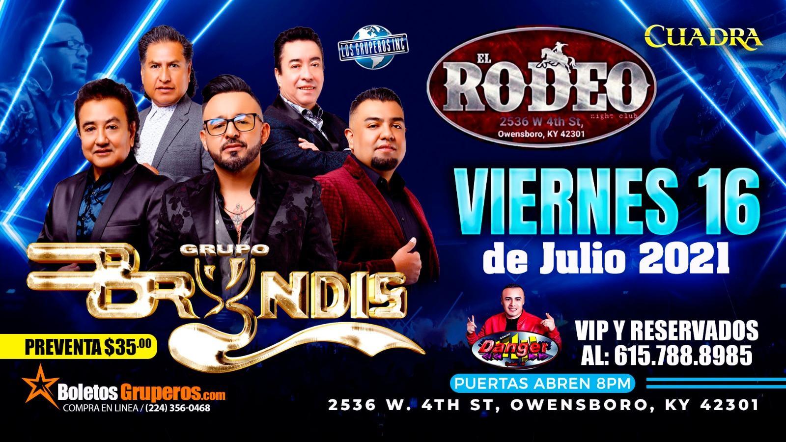 1600x900 GRUPO BRYNDIS at EL RODEO on Jul 2021 tickets