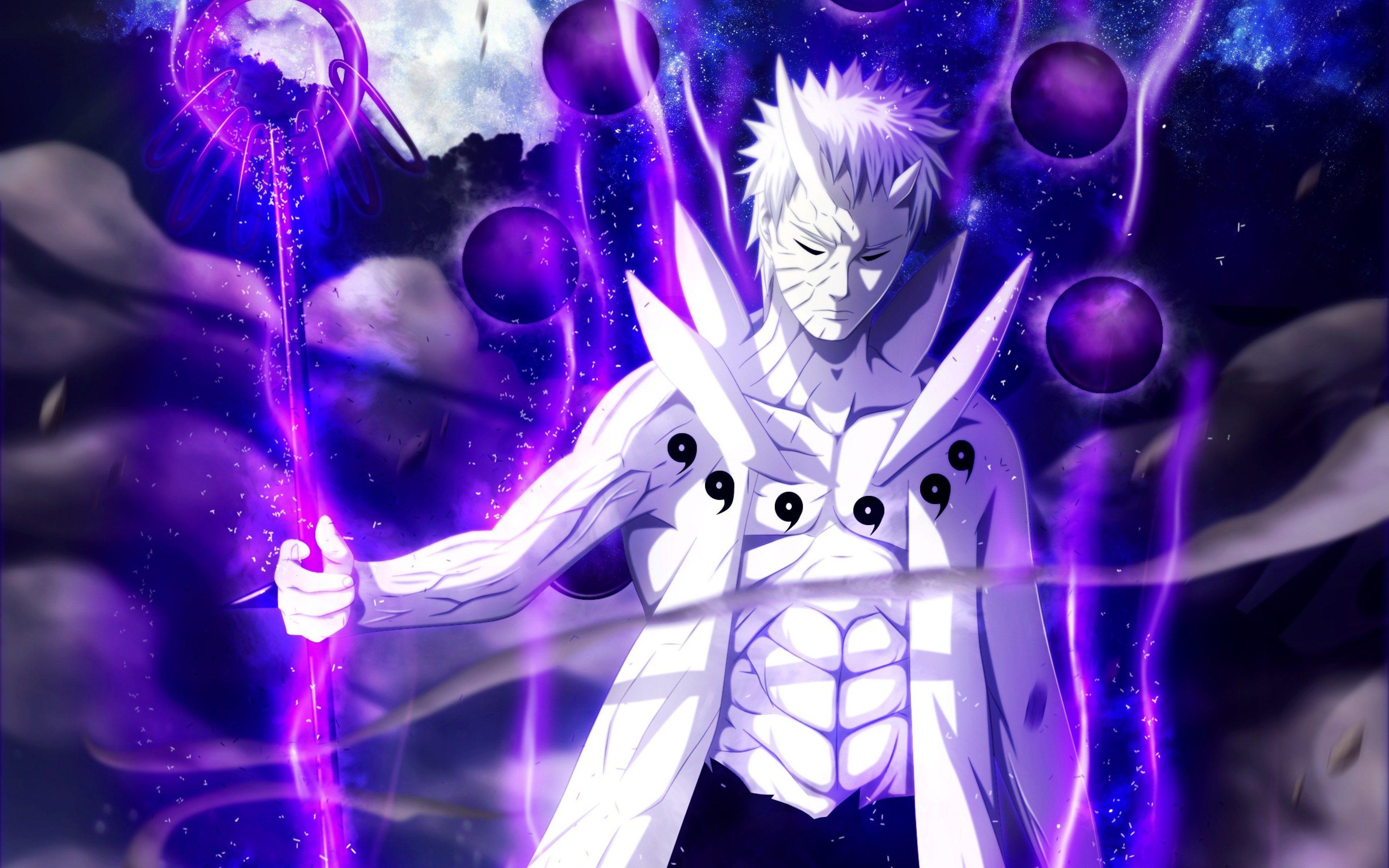 3840x2400 Naruto Deskk Purple Wallpaper