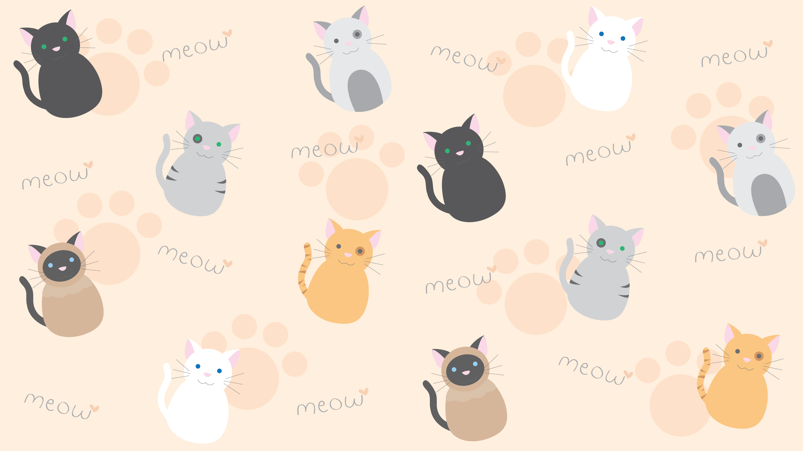 3333x1875 Cat Kawaii Background