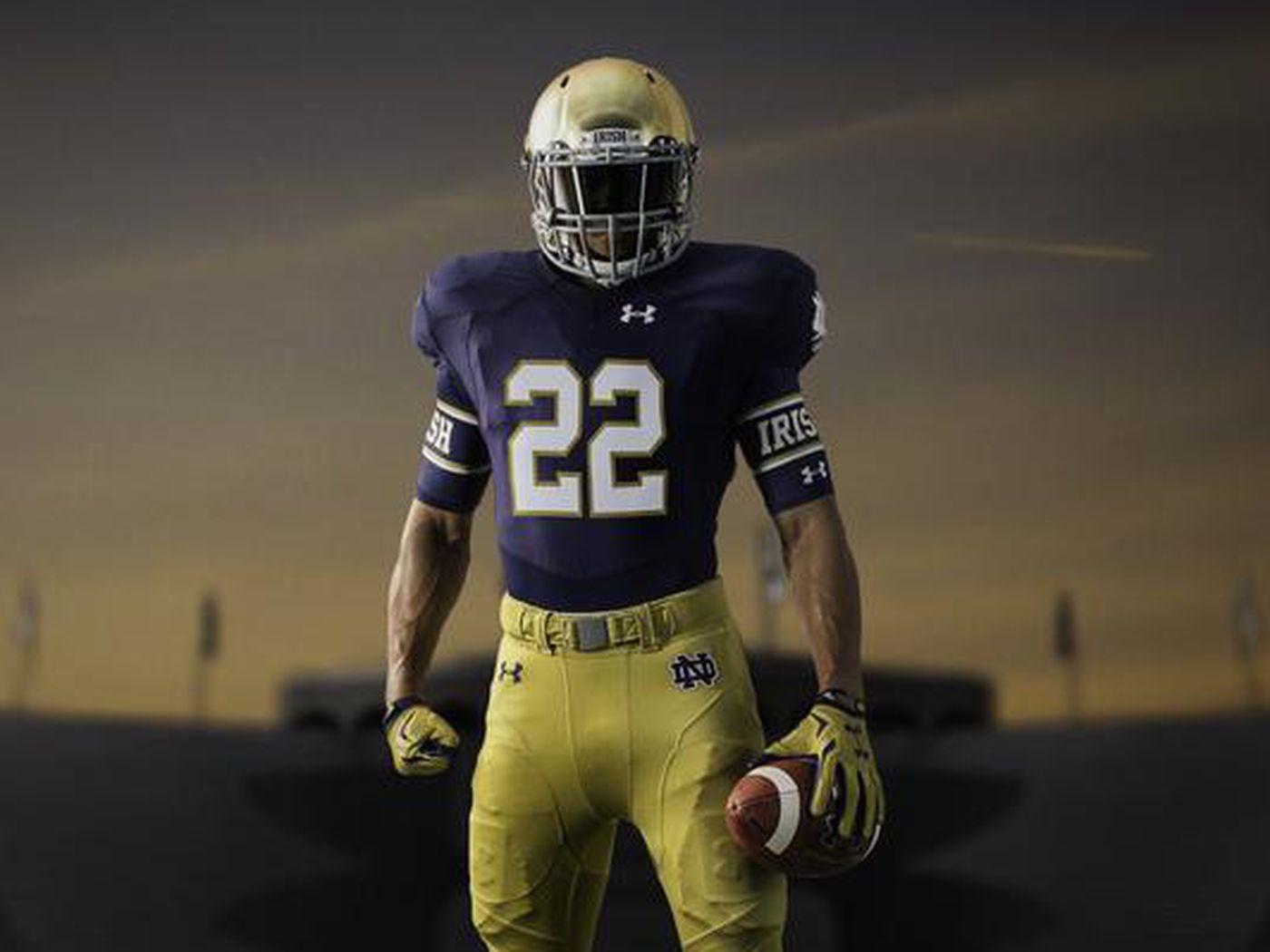 1400x1050 New Notre Dame and Auburn uniforms do impossible things, Under Armour claims