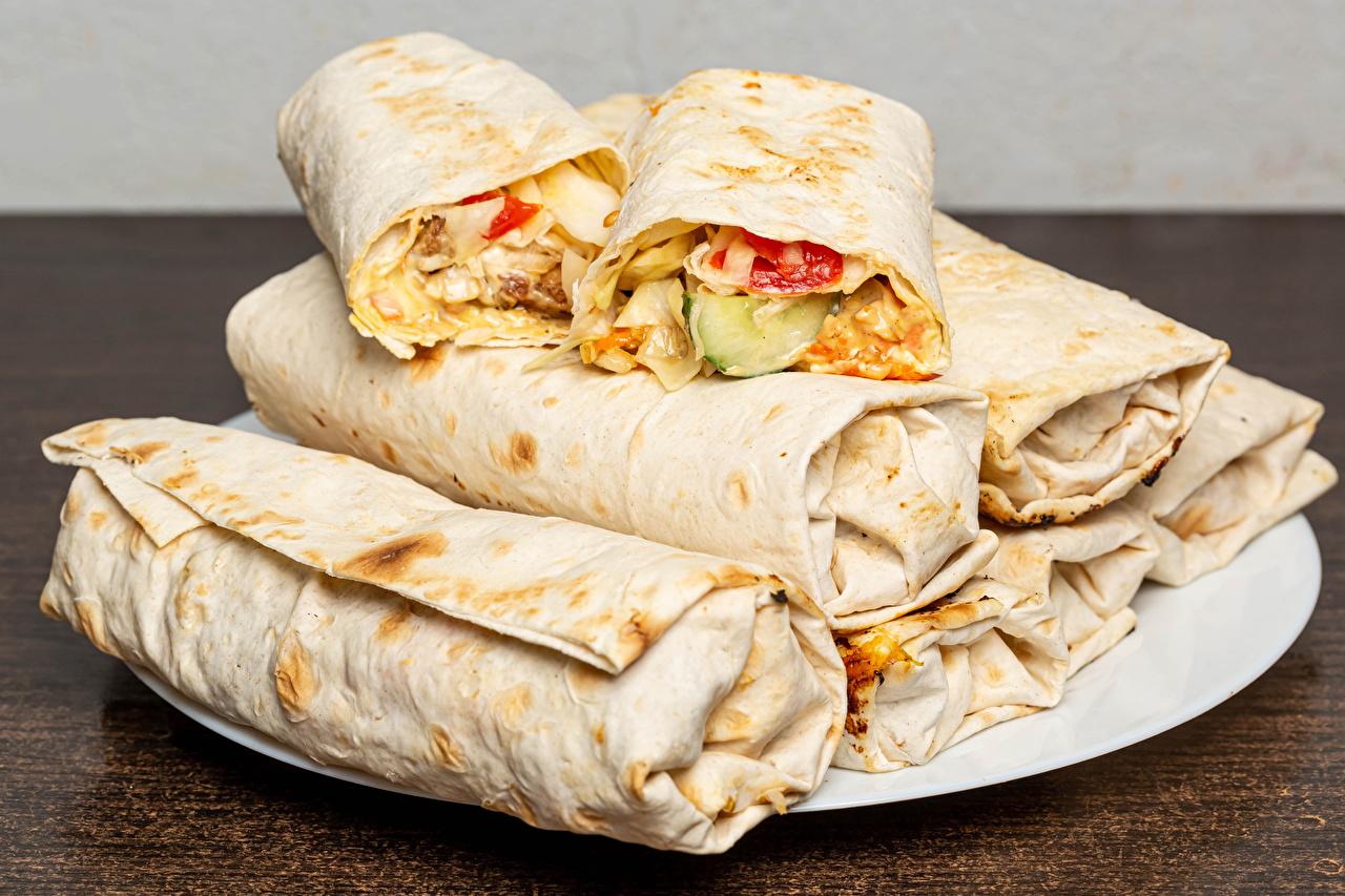 1280x853 Picture shawarma pita Food Vegetables Many