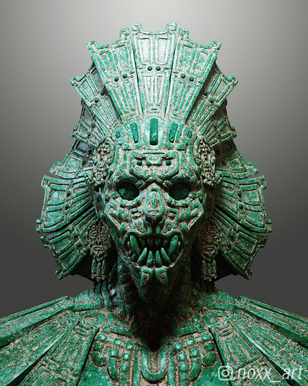 1024x1280 Tlaloc I just want to show off what I consider to be one of my most realistic Artworks.: pics