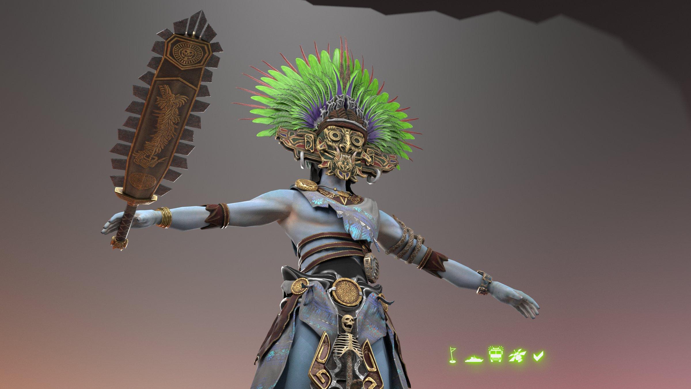 2400x1350 Tlaloc The Aztec God of Rain 3D Model
