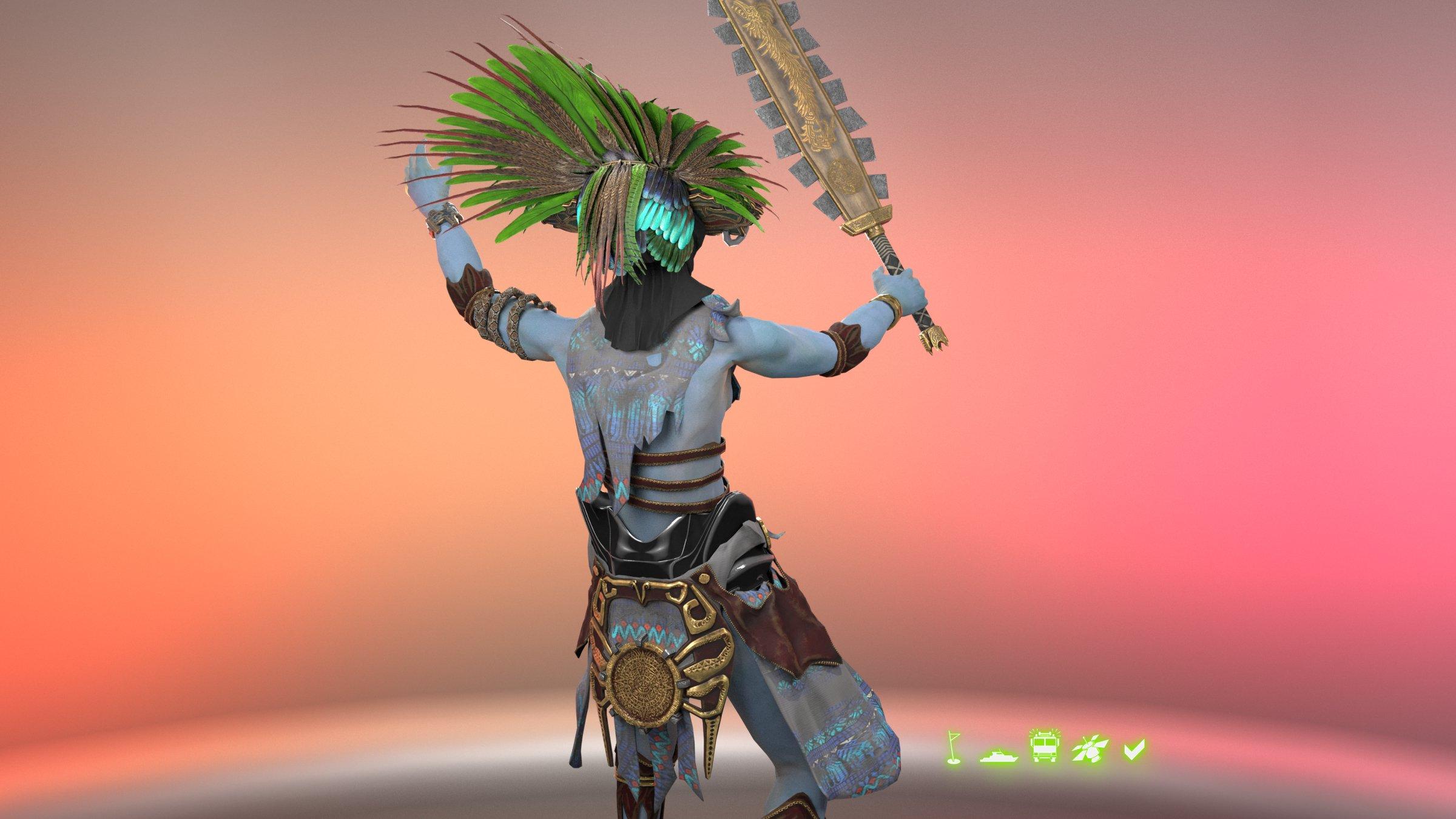 2400x1350 Tlaloc The Aztec God of Rain 3D Model