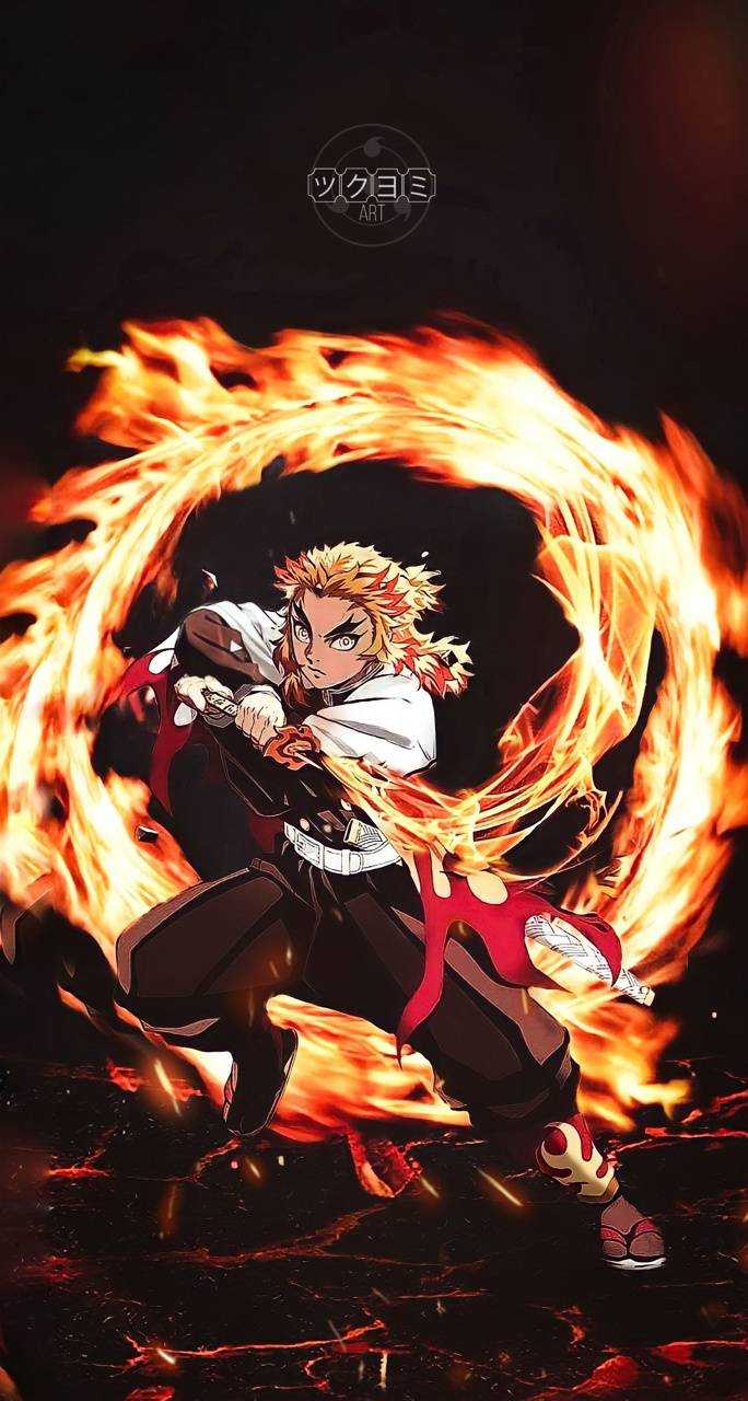 684x1280 Rengoku 4K Wallpaper