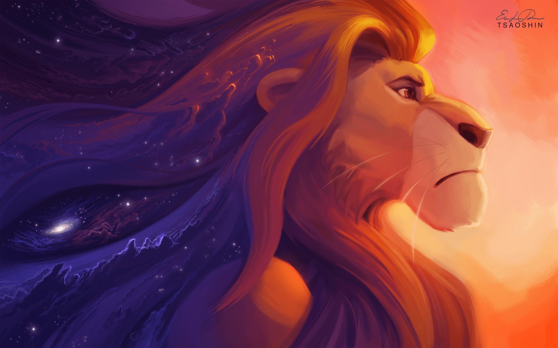 HD wallpaper lion atop a stone illustration the sky rock The moon mane   Wallpaper Flare