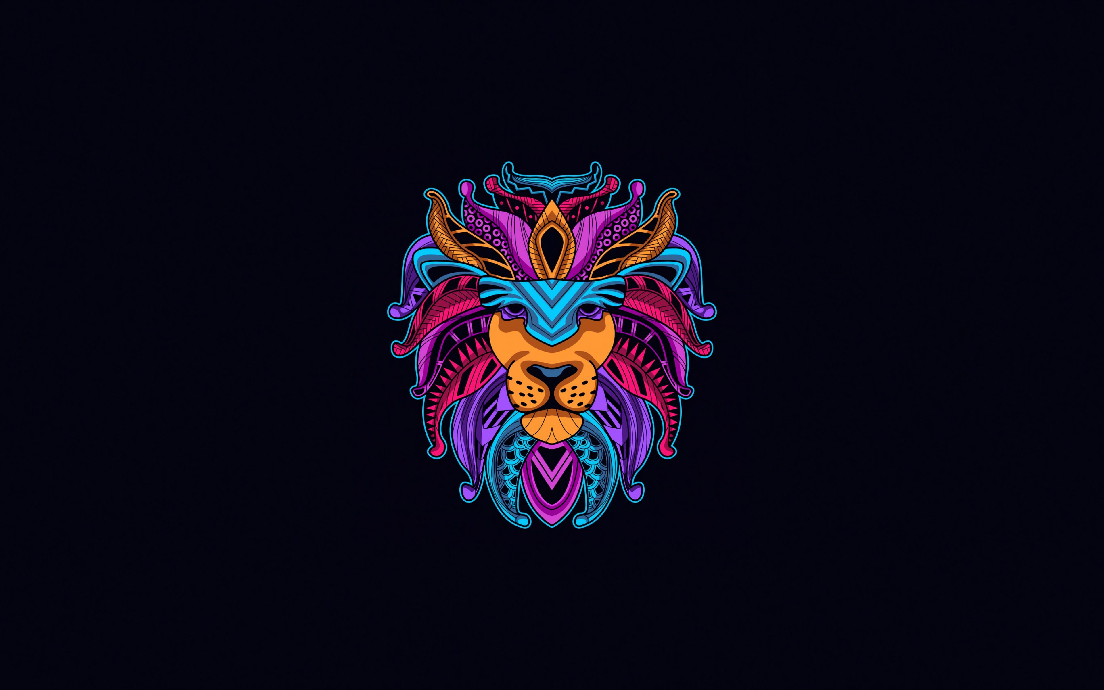 3840x2400 Download wallpaper abstract lion, 4k, creative, minimal, abstract animals, lion, blue background for desktop with resolution 3840x2400. High Quality HD picture wallpaper