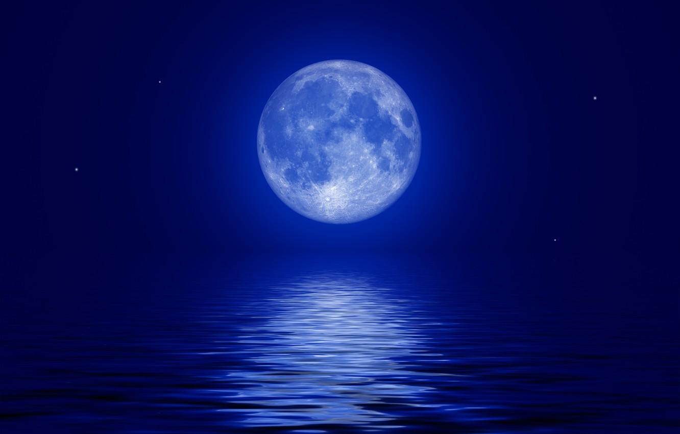 1332x850 Wallpaper sea, the sky, stars, night, the moon image for desktop, section рендеринг
