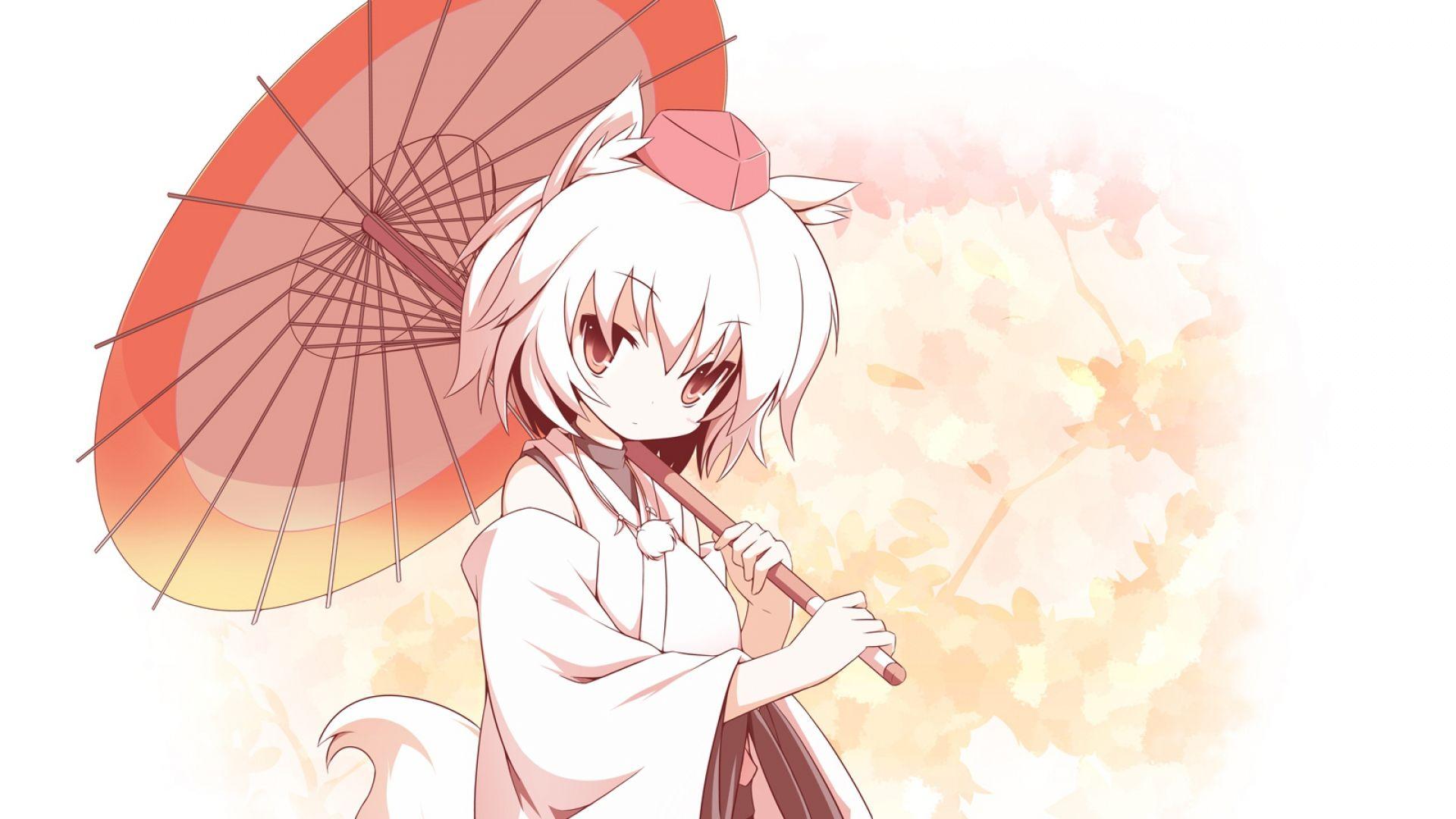 1920x1080 Download Wallpaper 1920x1080 inubashiri momiji, girl, walking, umbrella, tail Full HD 1080p HD Background. Momiji, Anime, Marvel wallpaper hd