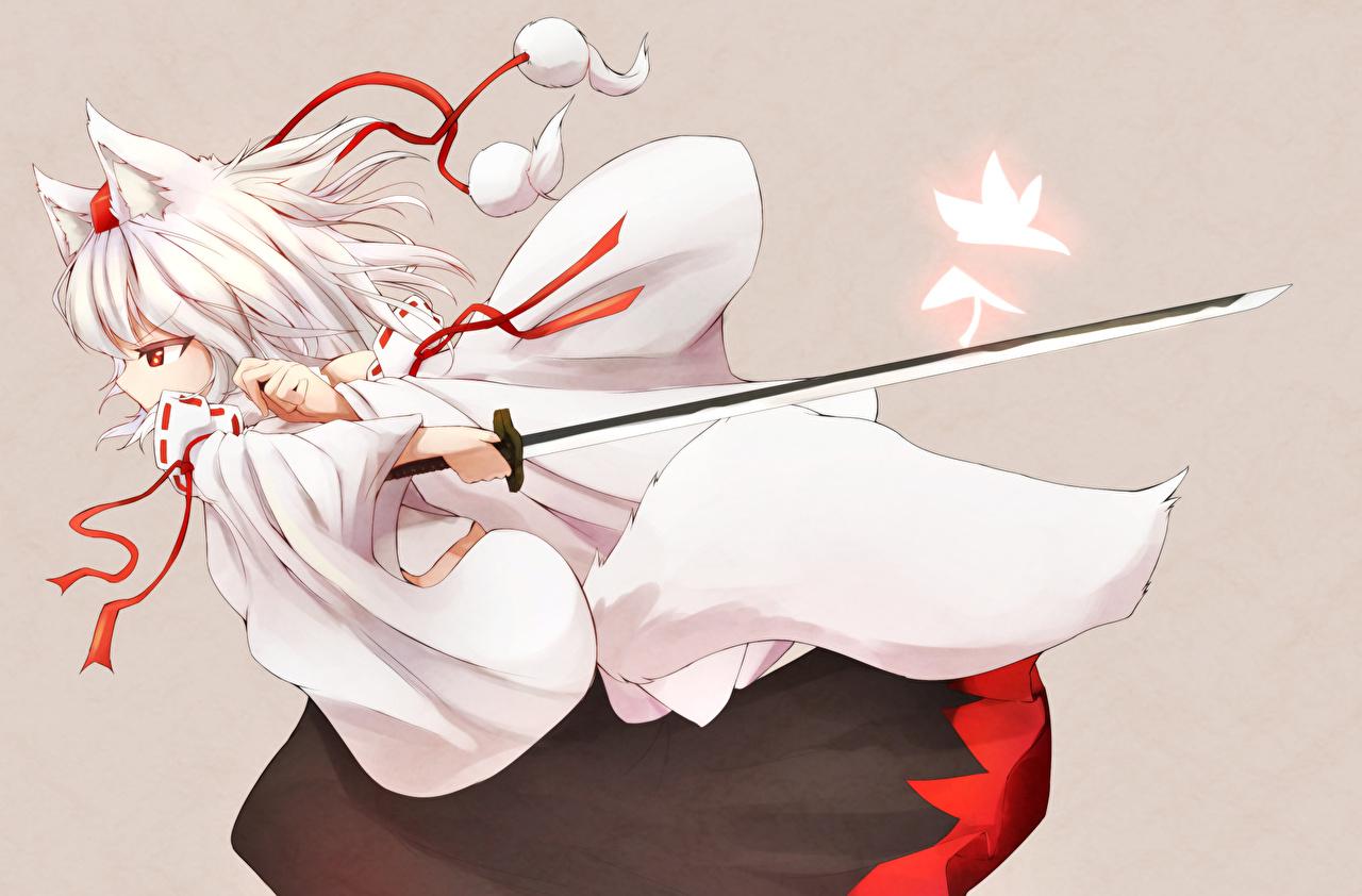 1280x842 Picture Touhou Collection Swords inubashiri momiji Anime female