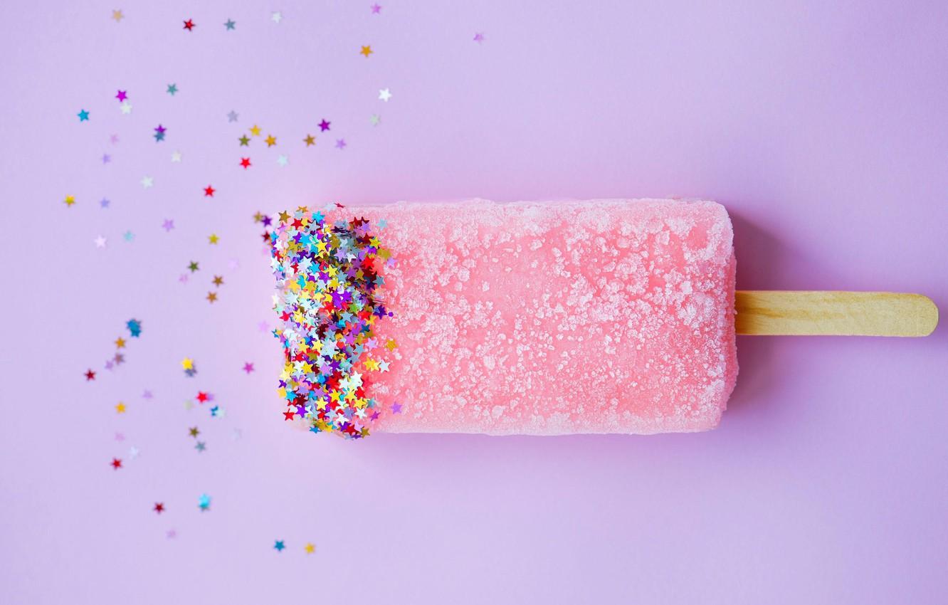 1332x850 Wallpaper sequins, ice cream, stars, Popsicle image for desktop, section еда