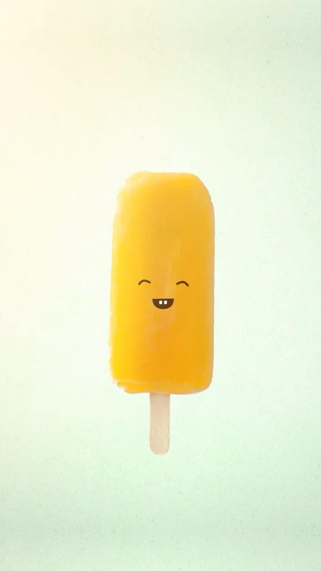 1080x1920 Yellow popsicle smiling happy ice cream wallpaper. Ice cream wallpaper, Wallpaper, Live wallpaper