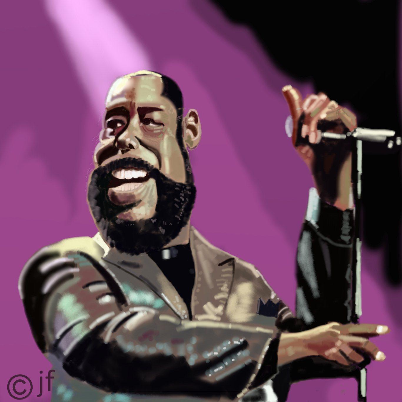 1366x1366 Barry White R&B Music Fan Art