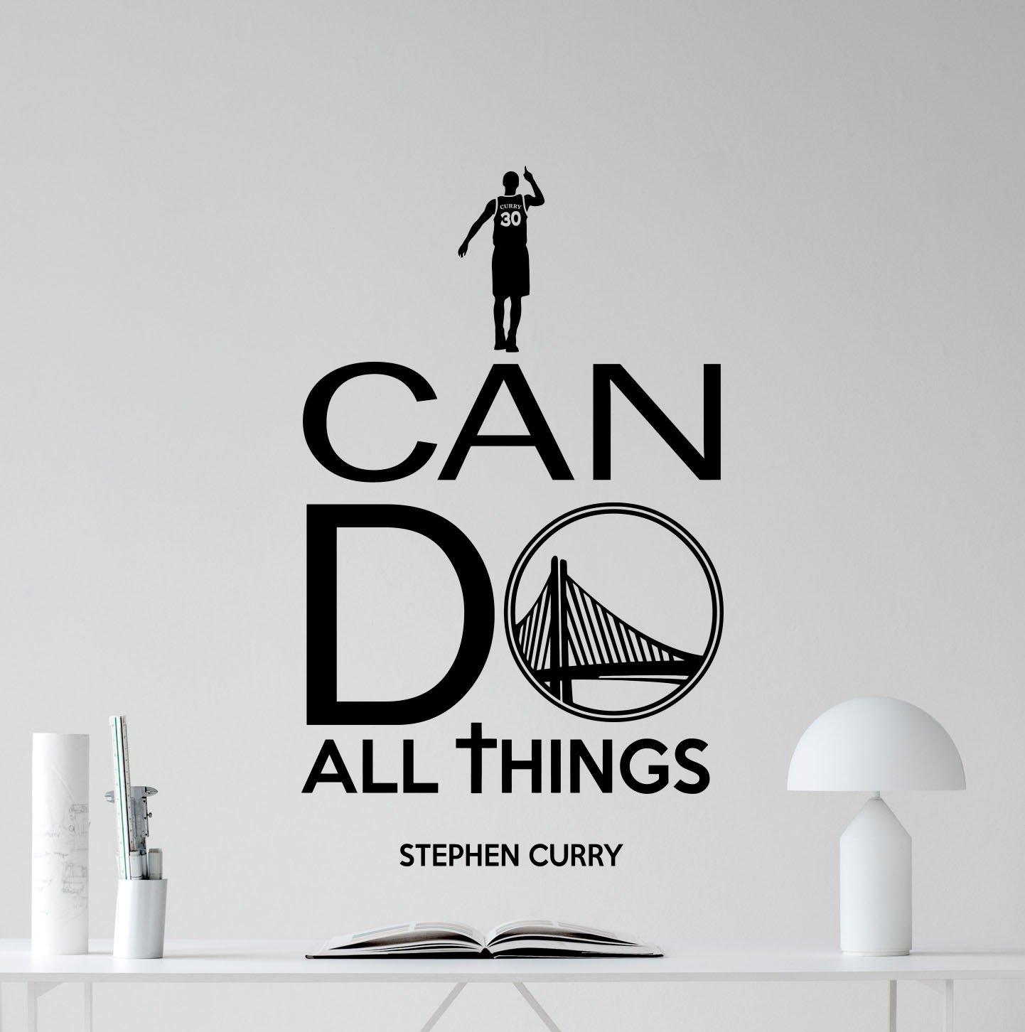 1442x1452 Stephen Curry I Can Do All Things Quote Vinyl Wall Decal Words Sticker Children's Bedroom Words & Phrases Decals, Stickers & Vinyl Art Décor Decals, Stickers & Vinyl Art