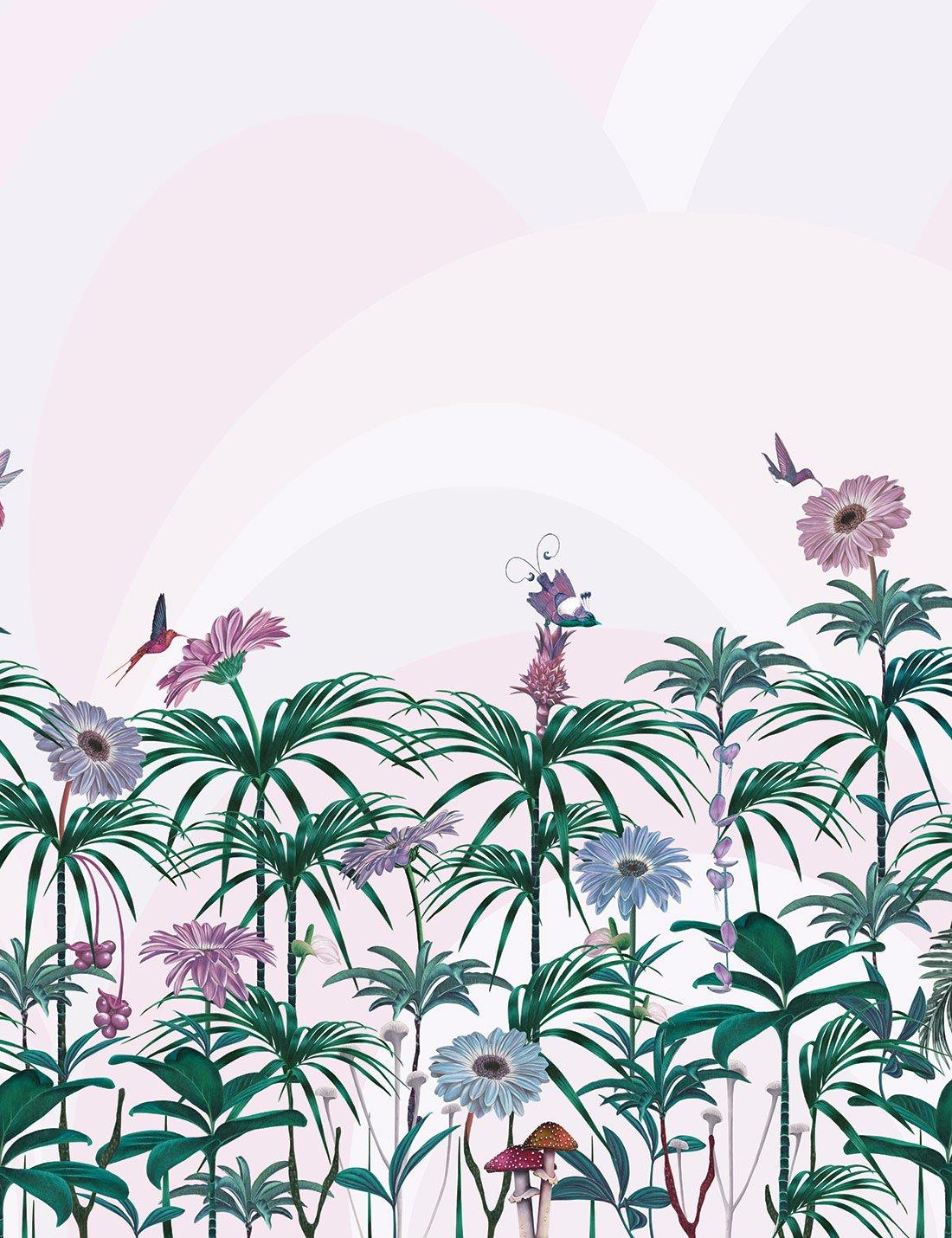 1100x1430 Witch and Watchman. Angeleno Rose Repeating Mural Wallpaper