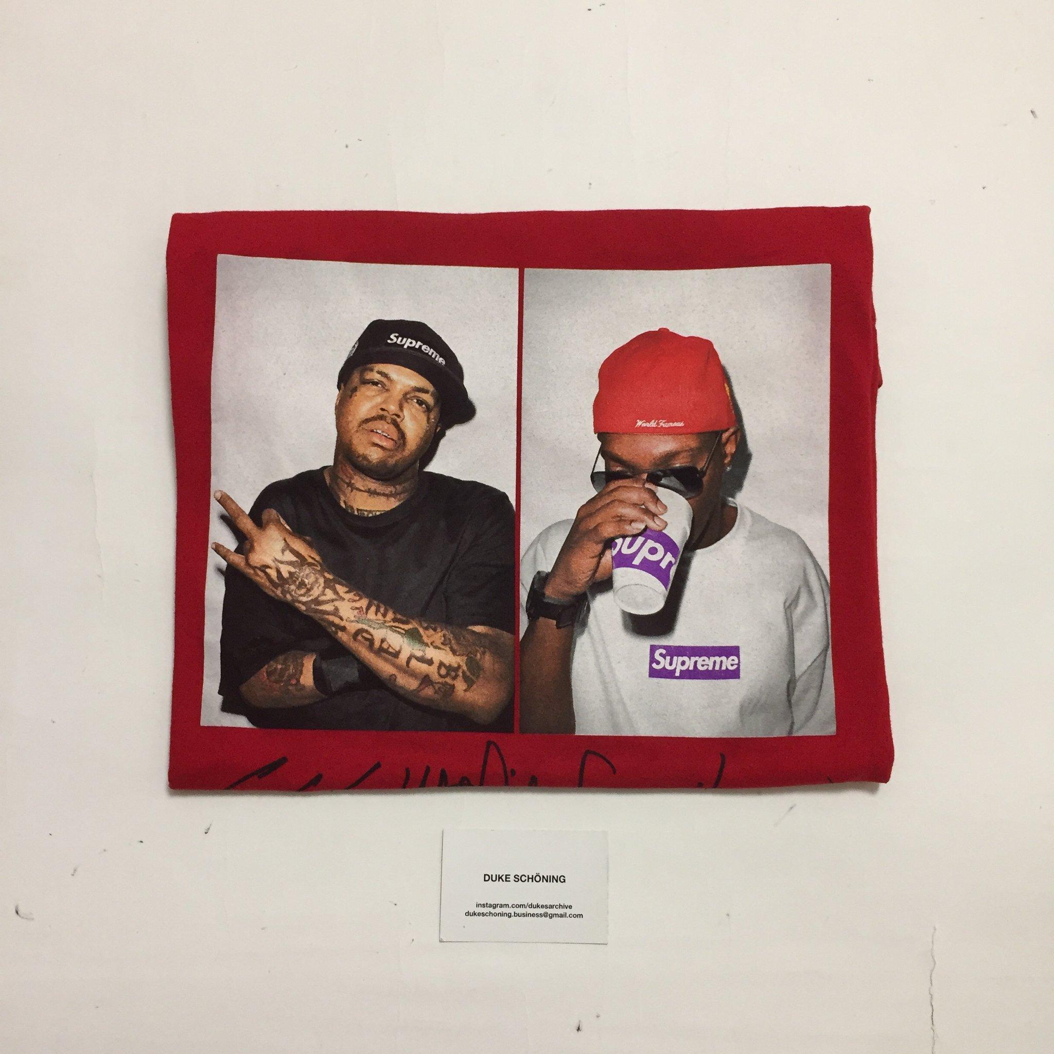 2048x2048 Supreme Three 6 Mafia Red Photo Tee