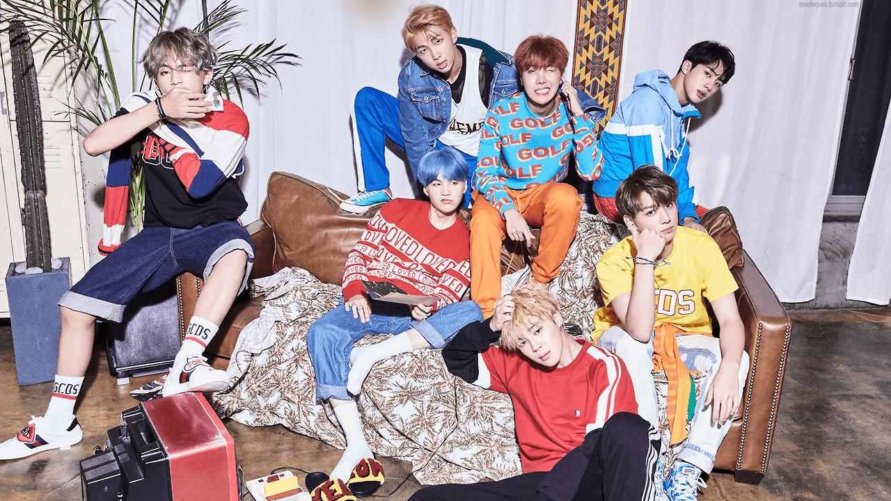 1280x720 BTS Group Photo Shoot Desktop Wallpaper