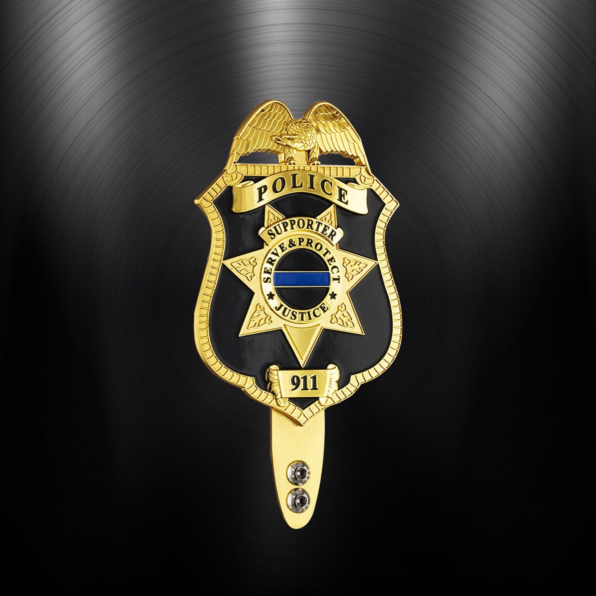2000x2000 iSupportLE™️ Official POLICE CAR Windshield Badge with 2021 Credential