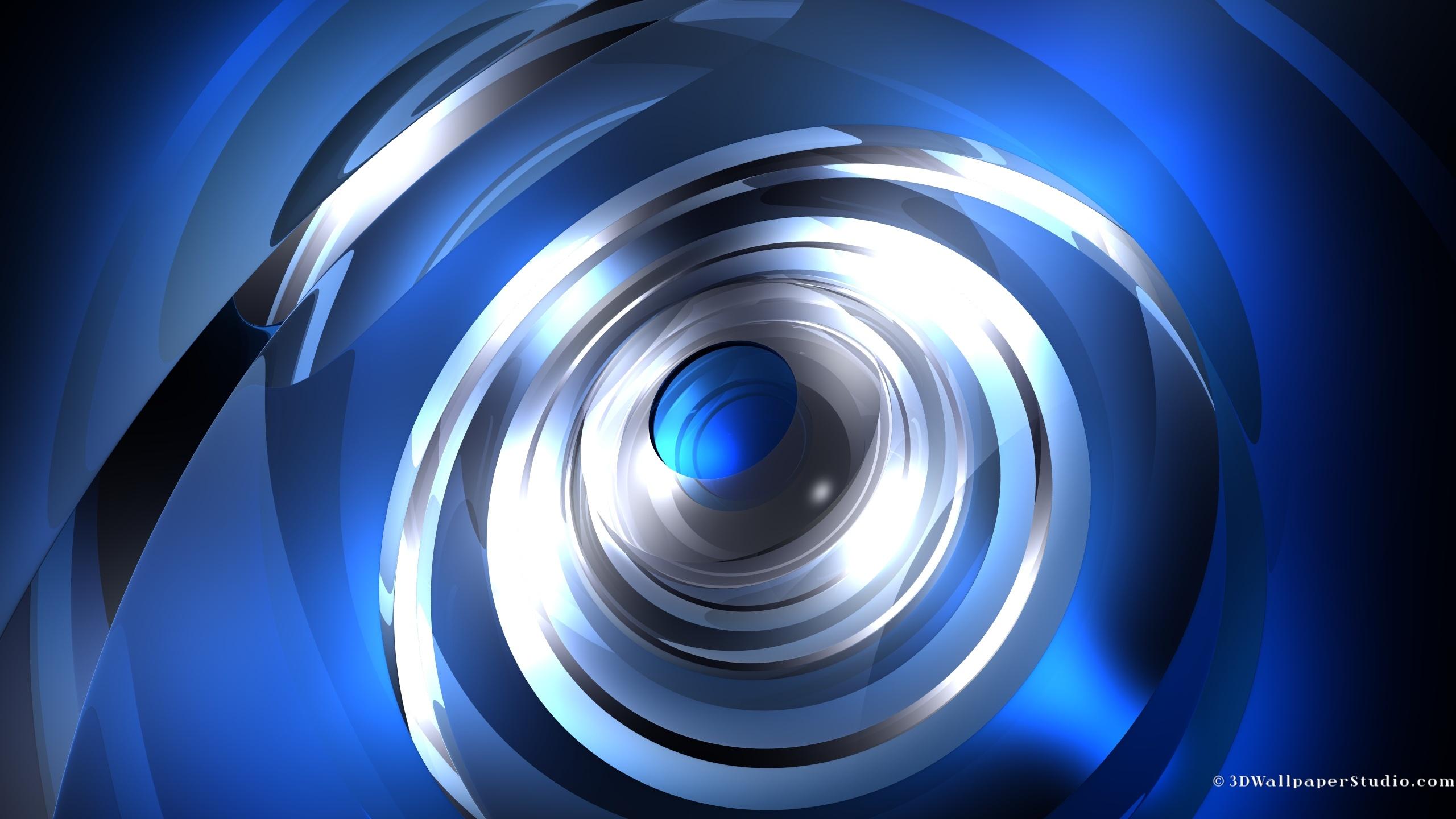 2560x1440 Moving blue 3D abstract wallpaper 2560x1440