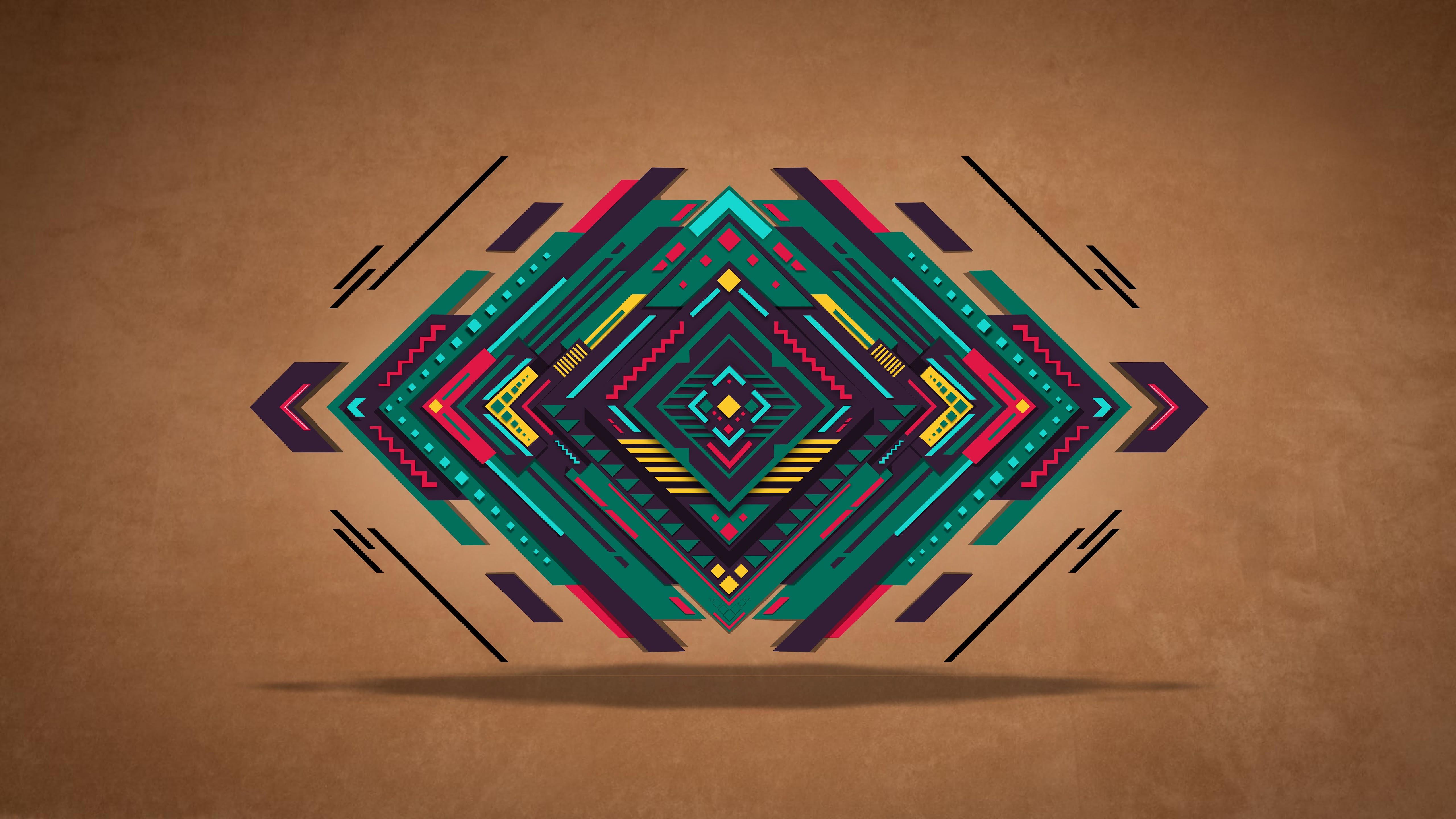 5120x2880 Colorful Geometric Shape Abstract 8K Wallpaper