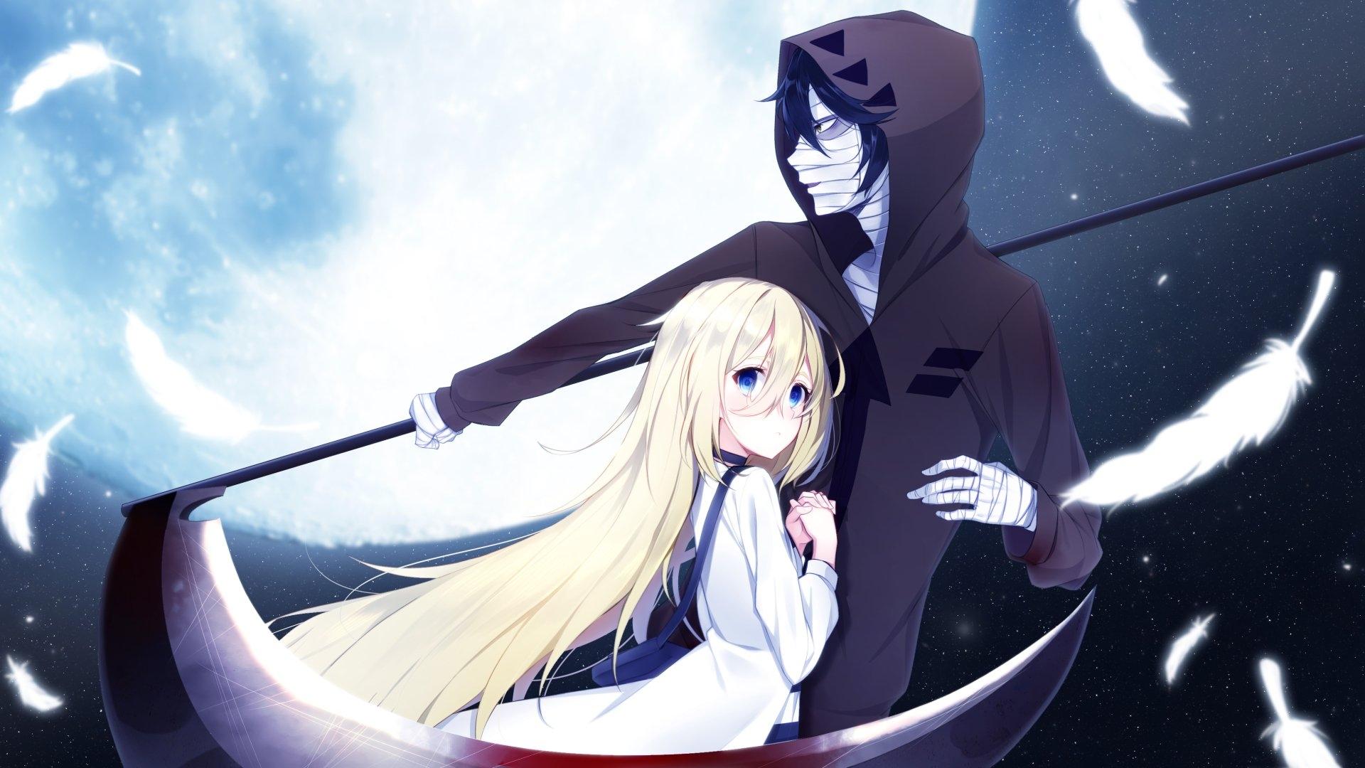 1920x1080 romance, cg, angel, game, manga, satsuruki no tenshi, love, anime, night, couple, rachel