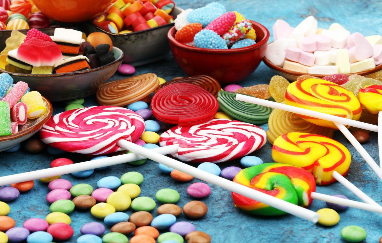 1332x850 Wallpaper candy, lollipops, sweet, pills, marmalade, marshmallow image for desktop, section еда