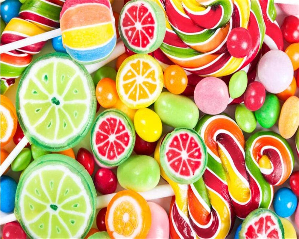 1000x800 Custom Photo Wallpaper 3D Continental Mural Backdrop Color Candy Colorful Lollipop Candy 3D Wallpaper Painting200cmx140cm 3D Non Woven Premium Art Print Fleece Wall Mural Decoration Poster : Tools & Home Improvement