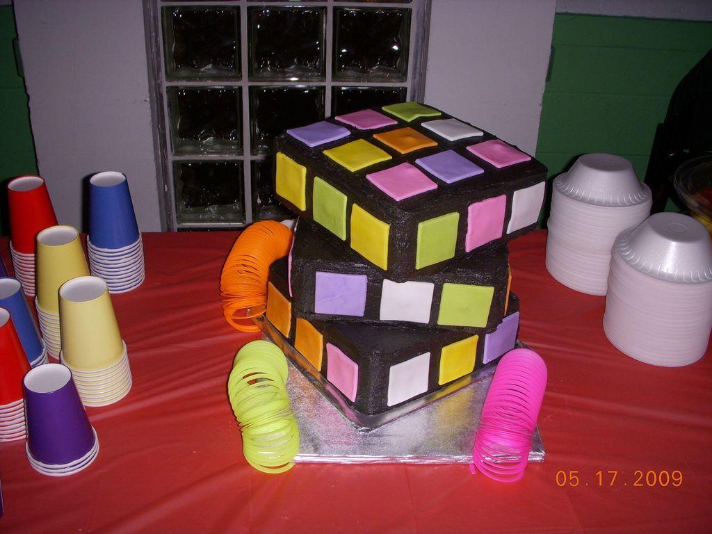 1024x768 Rubix Cube Cake For 80's Birthday Party Theme