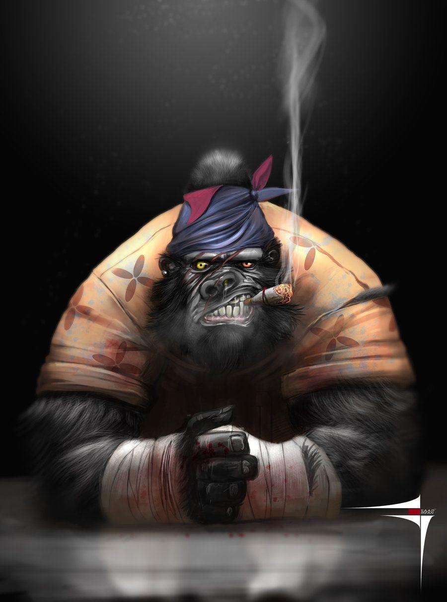 900x1211 Gorzilla by saadirfan. Monkey art, Animal art, Cartoon art