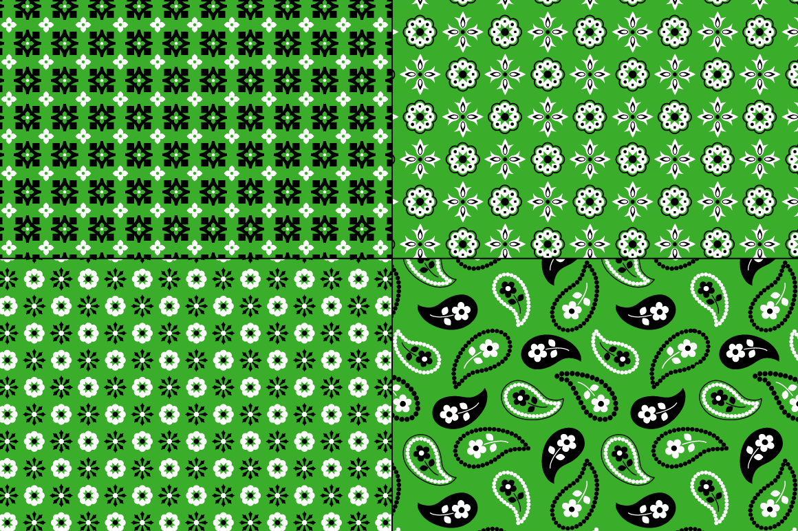 1160x772 Seamless Green Bandana Patterns By Melissa Held Designs