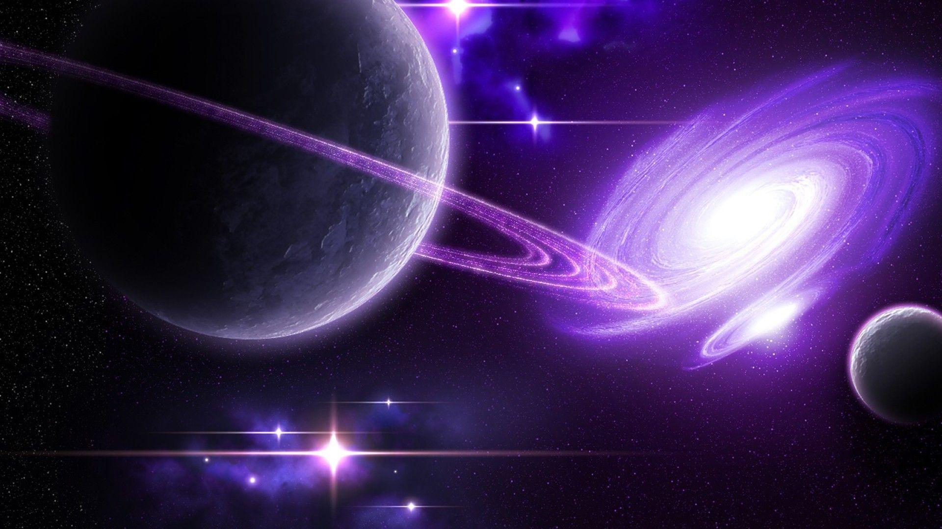 1920x1080 Space Purple Planet Galaxy Render CGI Wallpaper HD Desktop