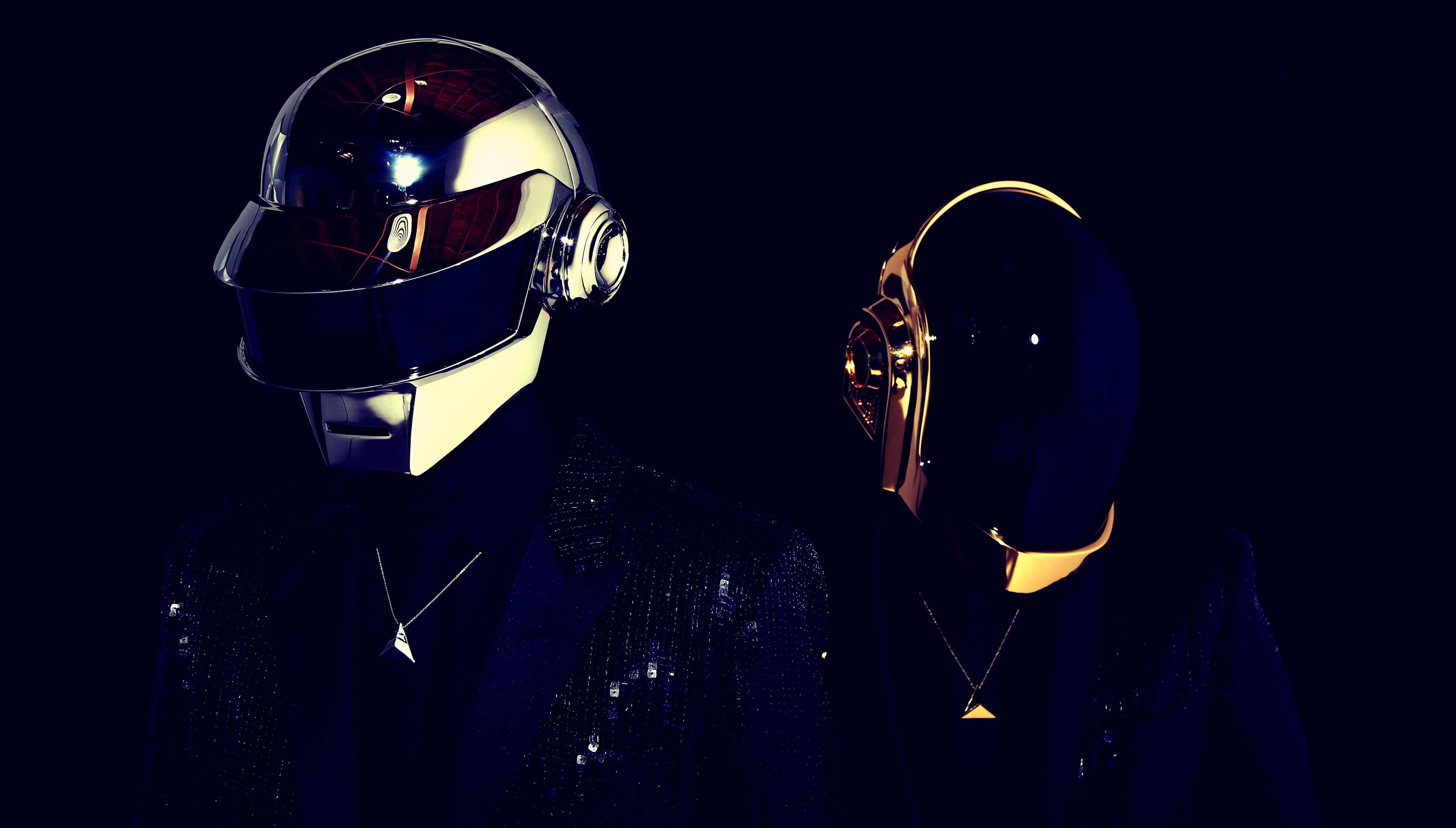 5200x2958 Daft Punk Wallpaper 4K, Electronic Music Duo, Black Background, 5K, Black Dark
