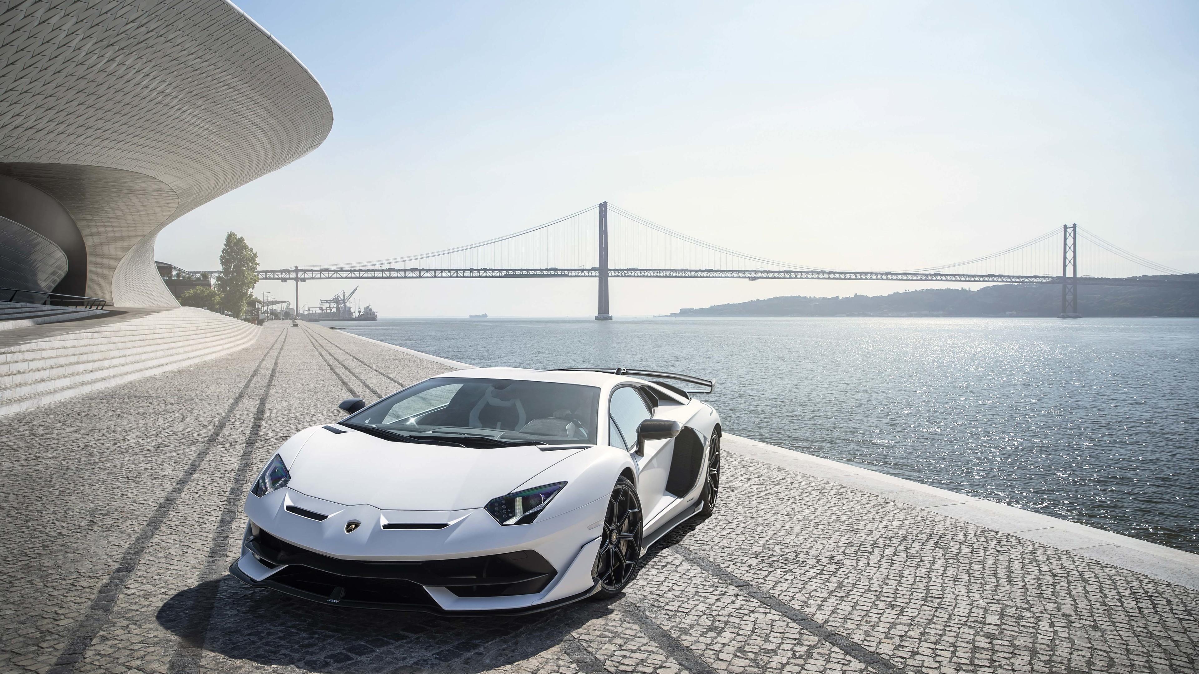 3840x2160 Lamborghini Aventador SVJ White Lisbon 4k wallpaper. Mocah HD Wallpaper