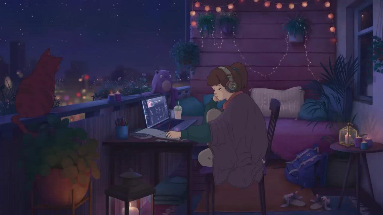 1280x720 1AM study session' Poster by Lofi Girl. Displate. Studying girl, Desktop wallpaper art, Anime scenery wallpaper