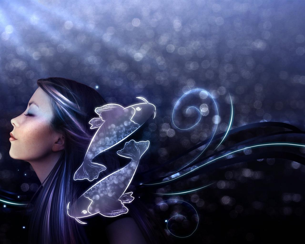 1280x1024 Free download Girl and Zodiac sign Pisces wallpaper and image [1600x1200] for your Desktop, Mobile & Tablet. Explore Pisces Wallpaper. Pisces Wallpaper Picture, Pisces Wallpaper Widescreen